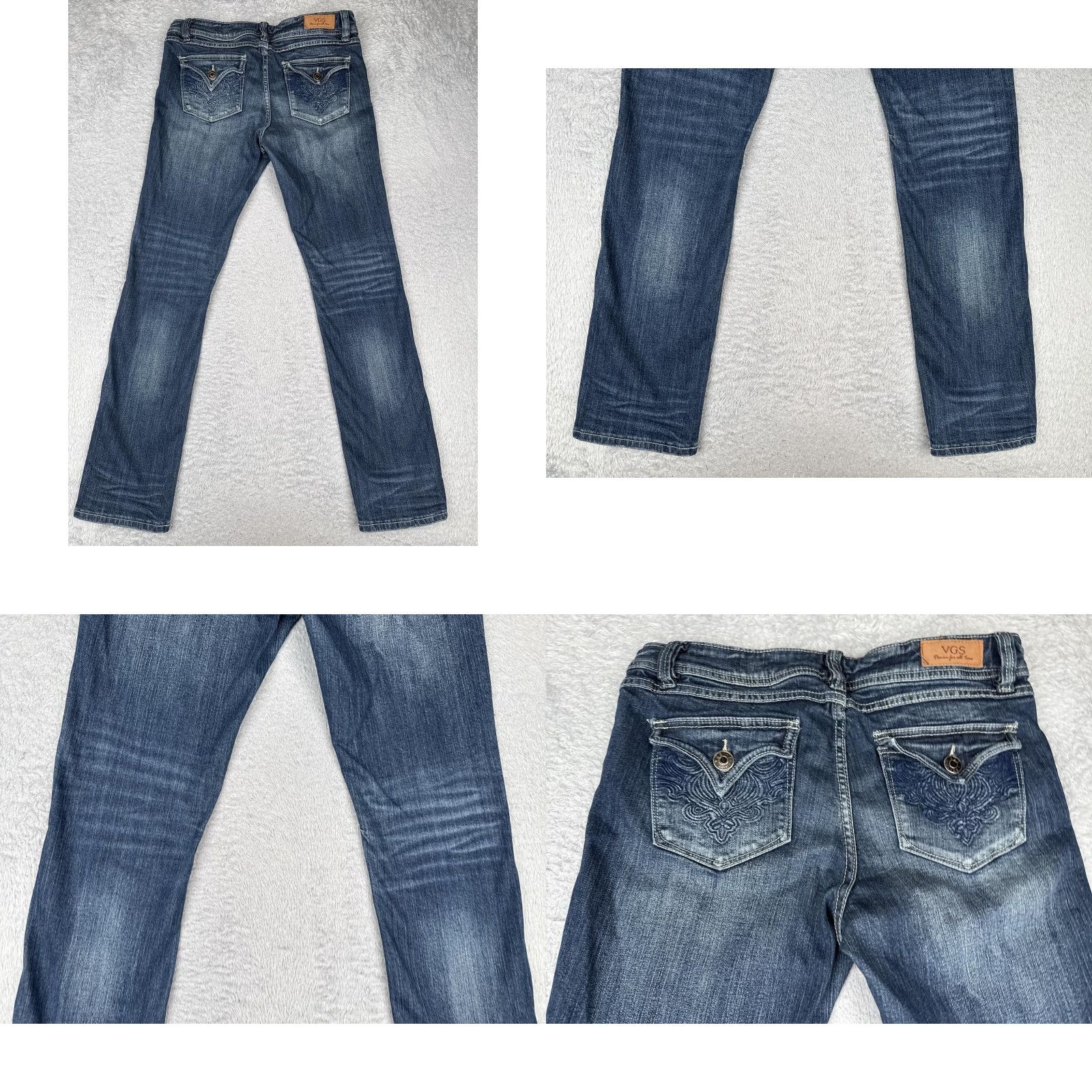 Denime VGS Jeans Womens 10 Blue Straight Adult Regular Denim Pockets Embroidered 5-Pocket Rise Mid 32in Inseam Size 32" / US 10 / IT 46 - 10 Thumbnail