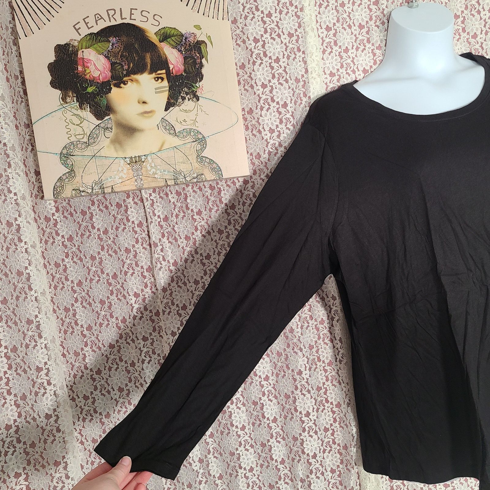 Faded Glory NWT Faded Glory black long sleeve top size 3X Size 3XL / US 20-22 - 4 Thumbnail