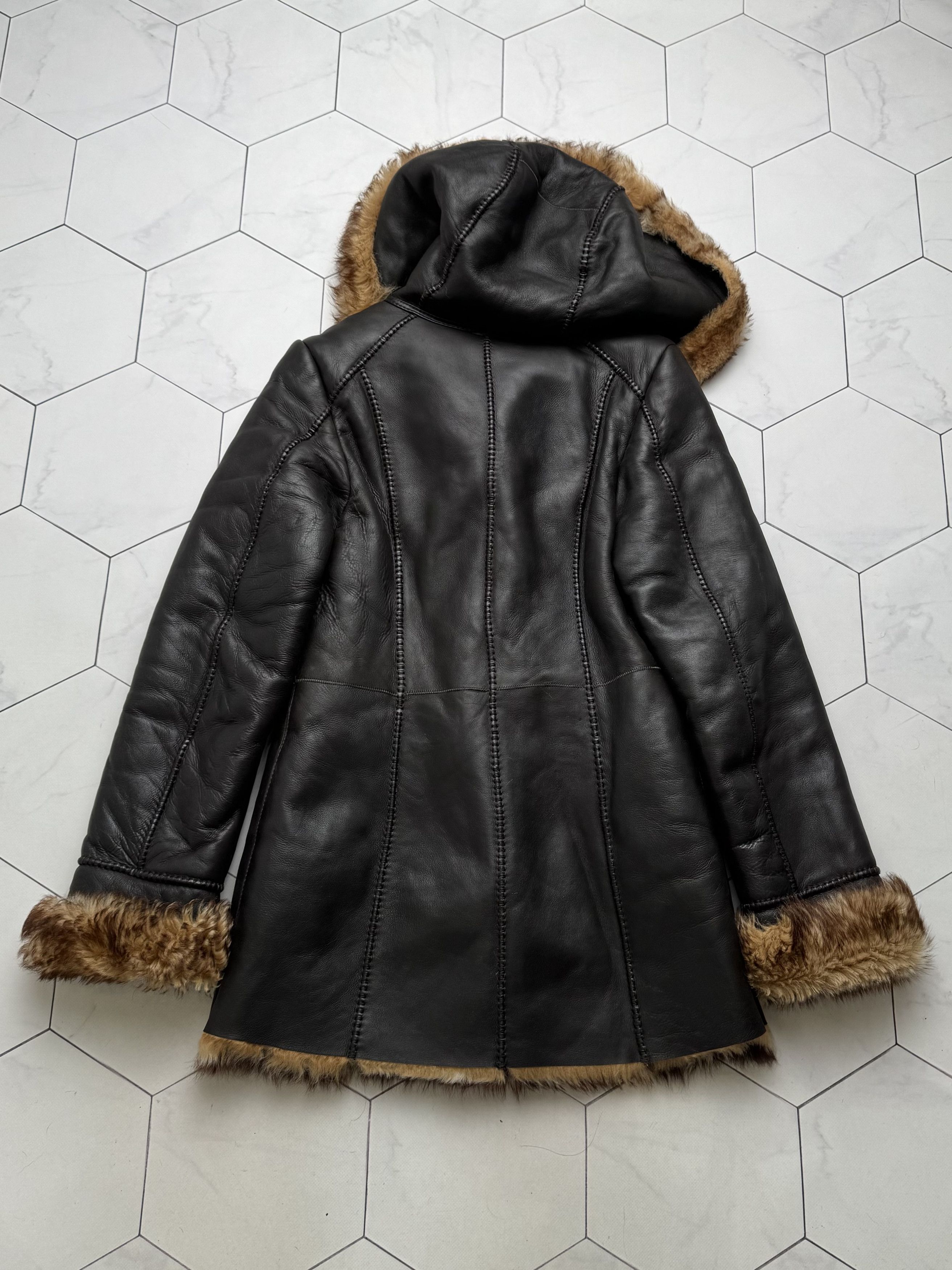 Japanese Brand Vintage Real Sheepskin Hooded Coat (B550)E2D15 Size S / US 4 / IT 40 - 13 Thumbnail