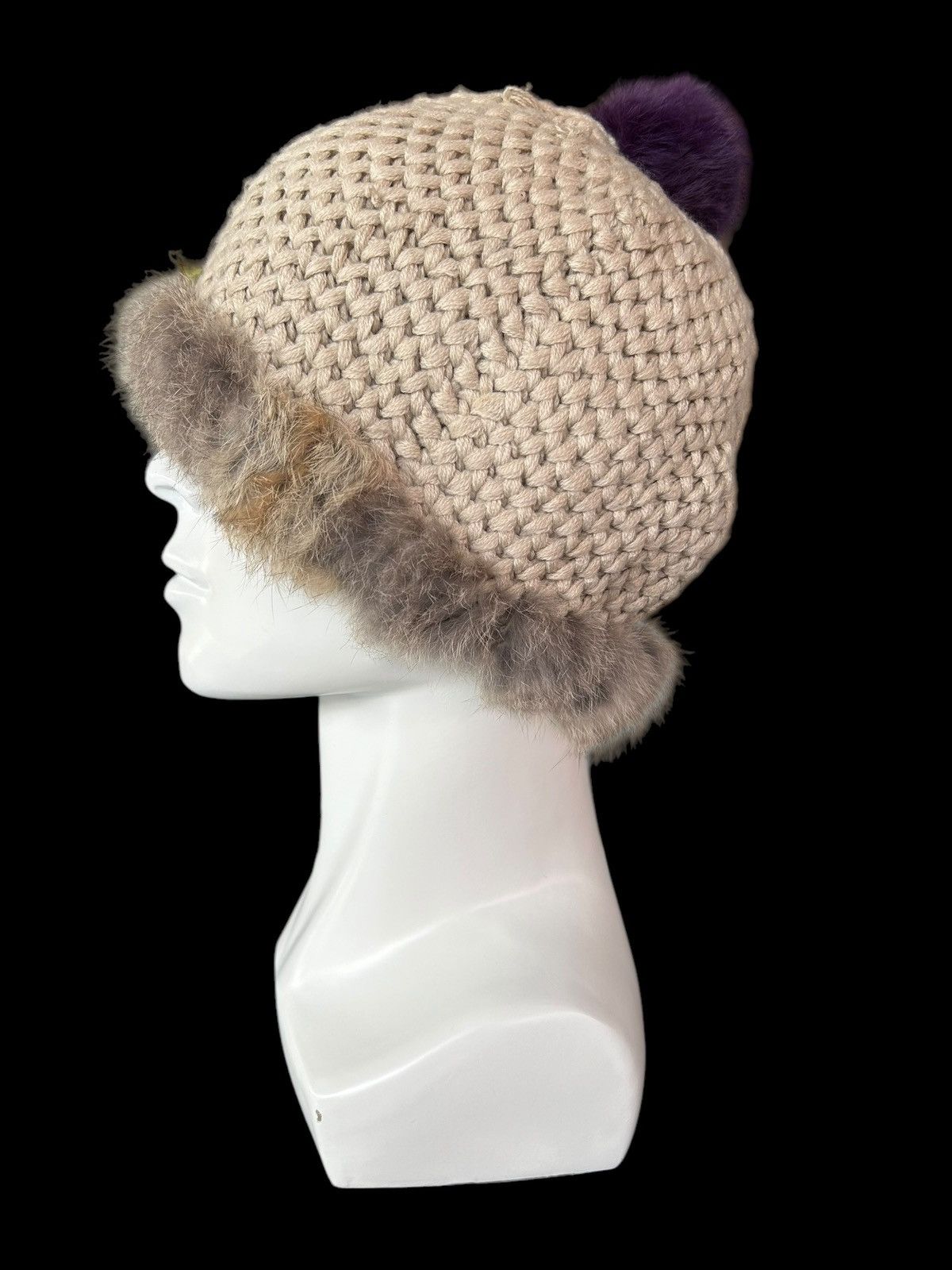 Japanese Brand × Kapital × Vintage Japanese Brand Knitted Fur Beanie Hats Rare☠️🎌 Size ONE SIZE - 3 Thumbnail