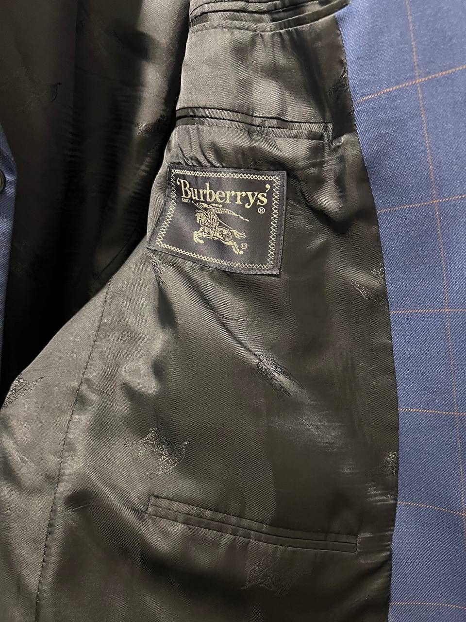 Burberry Burberrys’ Blue Checked Blazer / Suit Jacket L/50 Size 50L - 4 Thumbnail