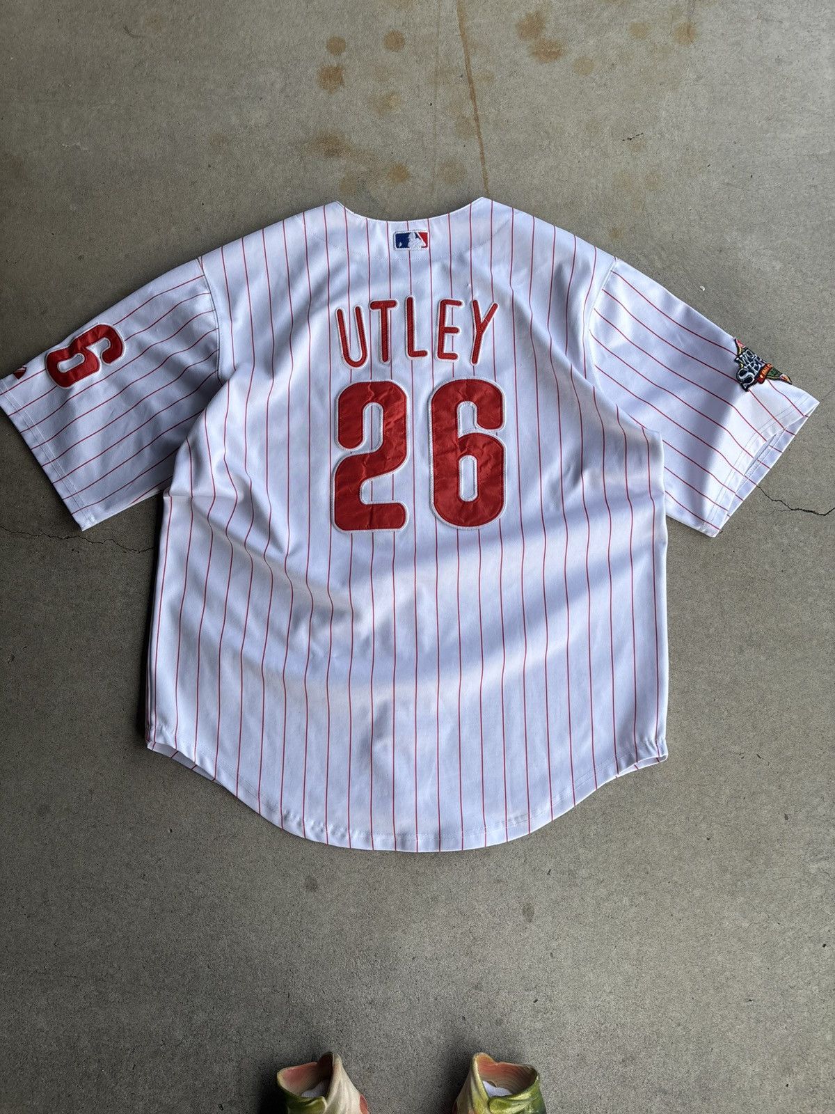 Majestic × Vintage Crazy 2008 Philadelphia Phillies Boxy Pinstripe Jersey Size US XL / EU 56 / 4 - 2 Thumbnail