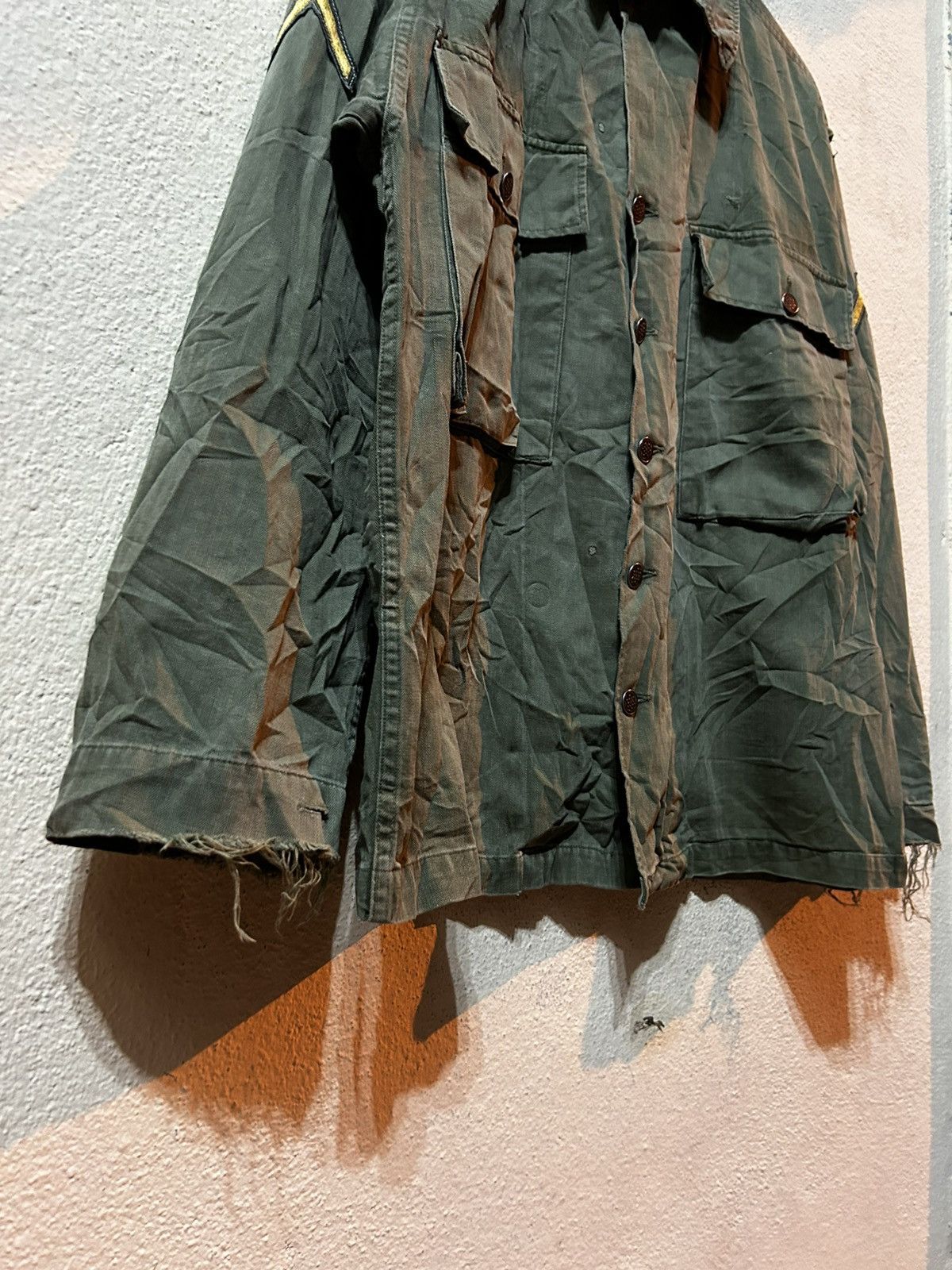 Vintage Vintage 40’s WW2 US ARMY HBT 13 STARS MILITARY SHIRT Size US L / EU 52-54 / 3 - 5 Thumbnail
