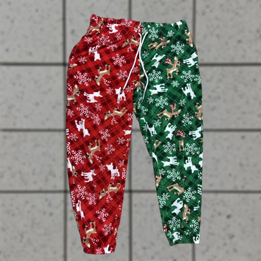 Vintage RUDOLPH THE RED NOSED REINDEER Christmas Pajama Pants Red Green Size M 8-10 Women Regular Pajama Pants Christmas Rudolph Size ONE SIZE - 1 Thumbnail