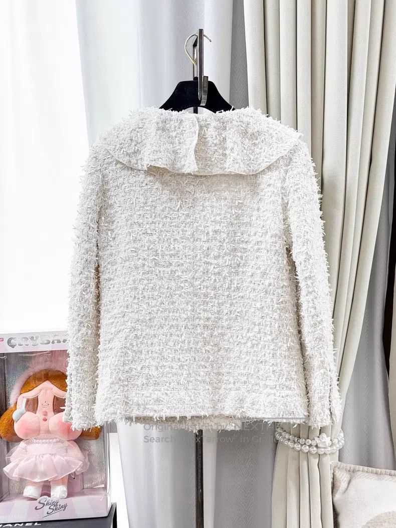 Chanel Chanel White ruffle tassel tweed woven long-sleeved jacket Size XXS / US 00 / IT 34 - 3 Thumbnail