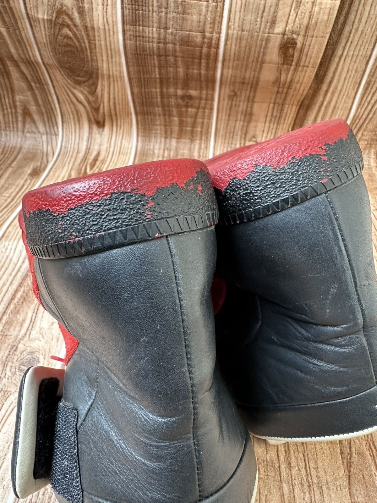Maison Margiela 👀Maison Margiela Red Leather Suede Futures Hightops Size US 9 / EU 42 - 23 Thumbnail