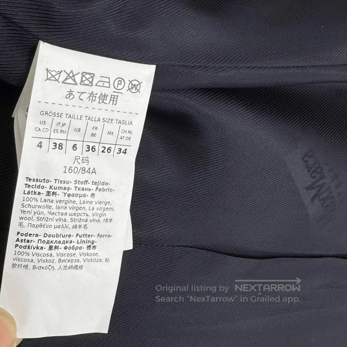Max Mara Maxmara Dark Blue Water Ripple Coat. Size S / US 4 / IT 40 - 5 Thumbnail
