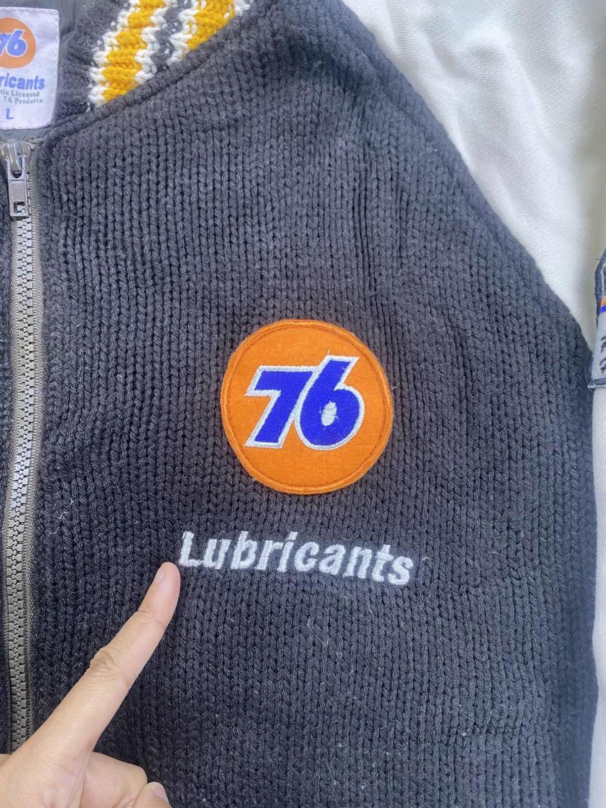 Japanese Brand × Vintage Vintage 76 Lubricants Racing Fuel Embroidery Varsity Jacket Size US L / EU 52-54 / 3 - 5 Thumbnail