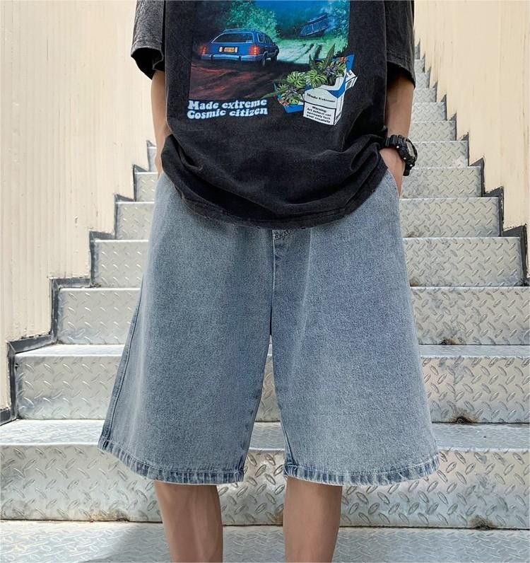 Japanese Brand × Jean Straight and versatile casual wide leg denim shorts Size US 30 / EU 46 - 1 Thumbnail