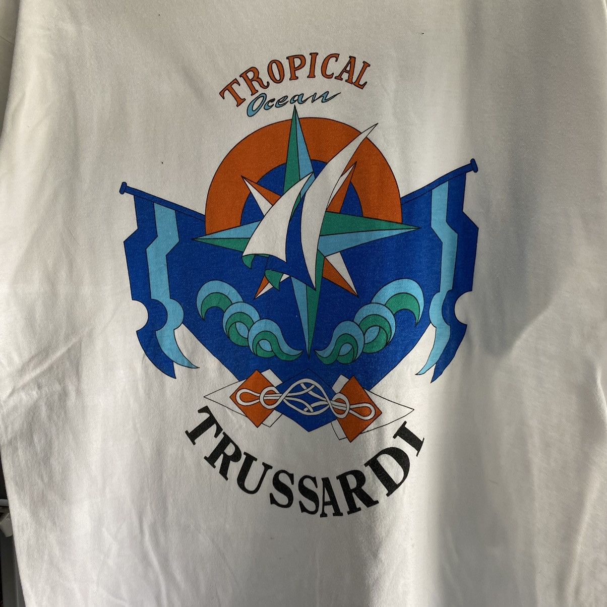 Trussardi × Vintage Vintage Trussardi Big Logo Tee Size US L / EU 52-54 / 3 - 5 Thumbnail