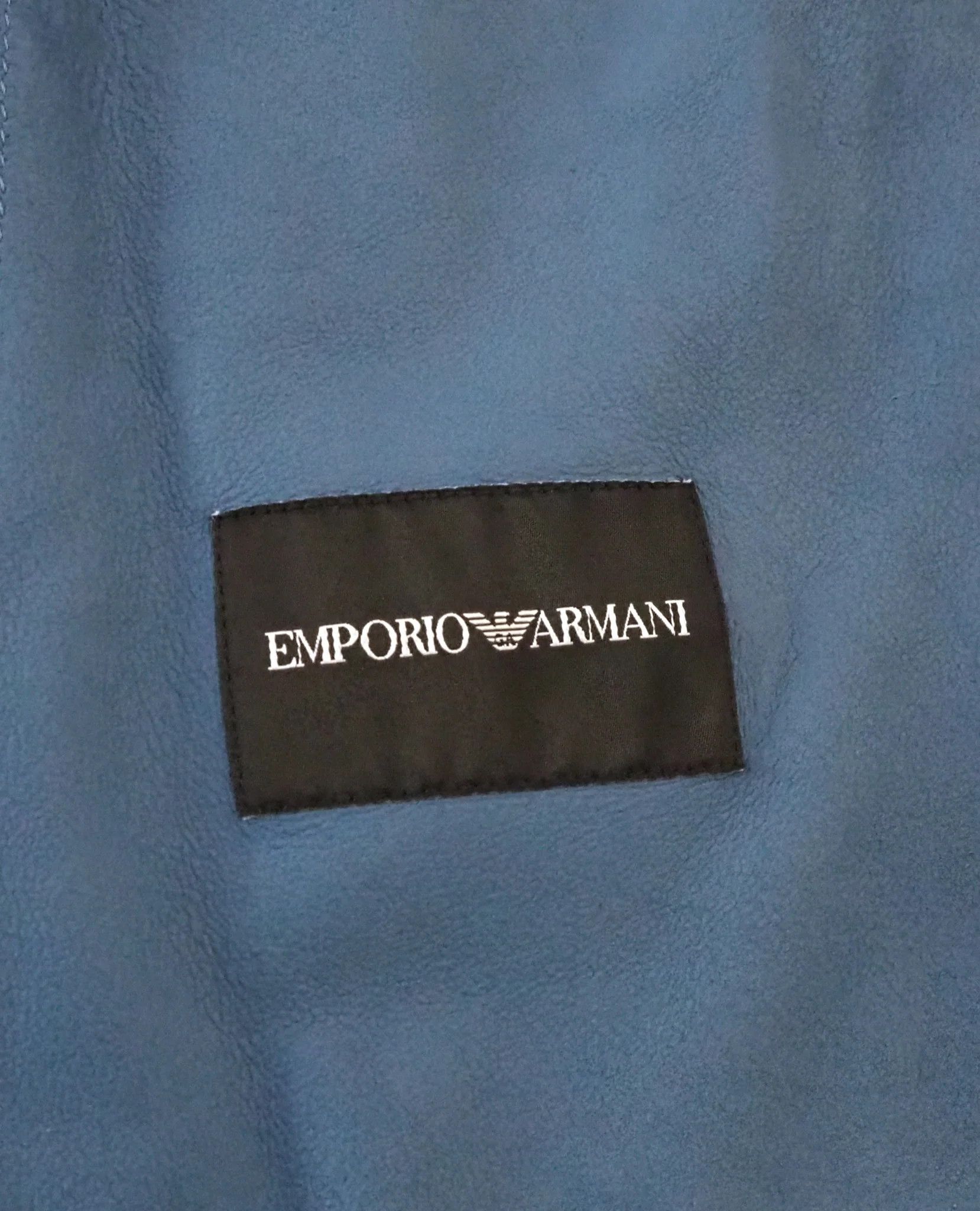 Emporio Armani Light Blue Hooded Zip-Front Leather Jacket $1175 Size US L / EU 52-54 / 3 - 3 Thumbnail