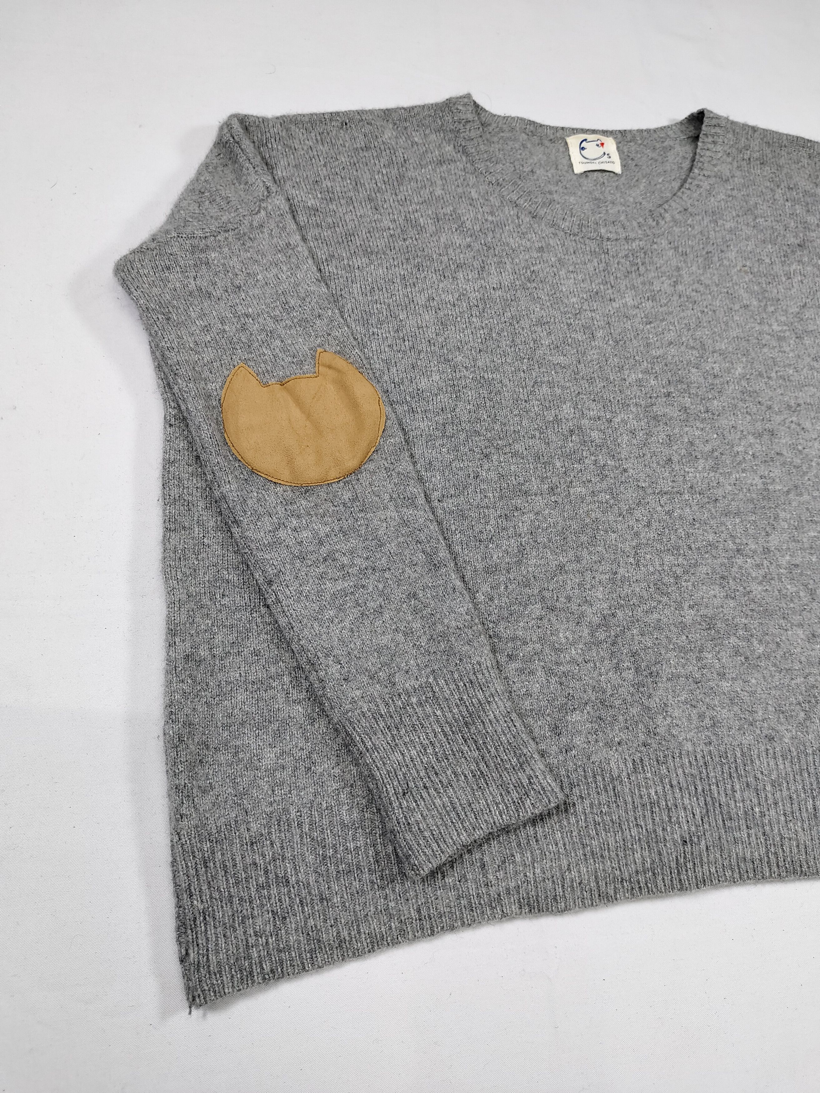 Tsumori Chisato Tsumori Chisato- Elbow Pacth Wool Blend Relaxed Knit Sweater Size L / US 10 / IT 46 - 4 Thumbnail