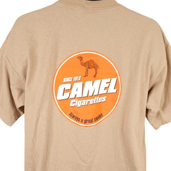 Vintage VINTAGE Camel Cigarettes T Shirt Mens XL Beige 90s Promo Made In USA Size US XL / EU 56 / 4 - 2 Thumbnail
