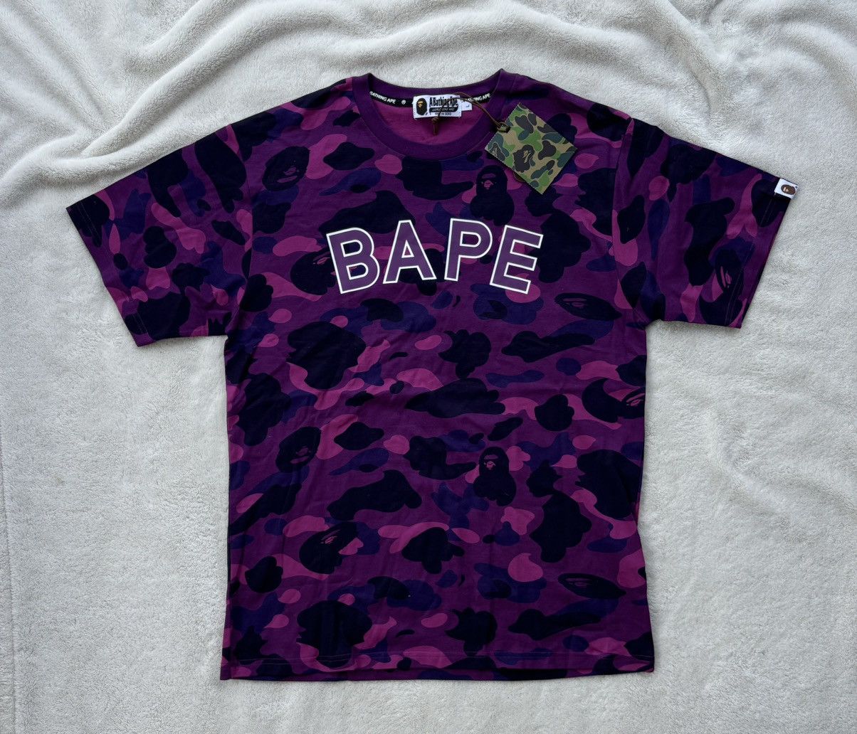 Bape Bape Purple Camo Spellout Logo Tee Size US L / EU 52-54 / 3 - 1 Preview