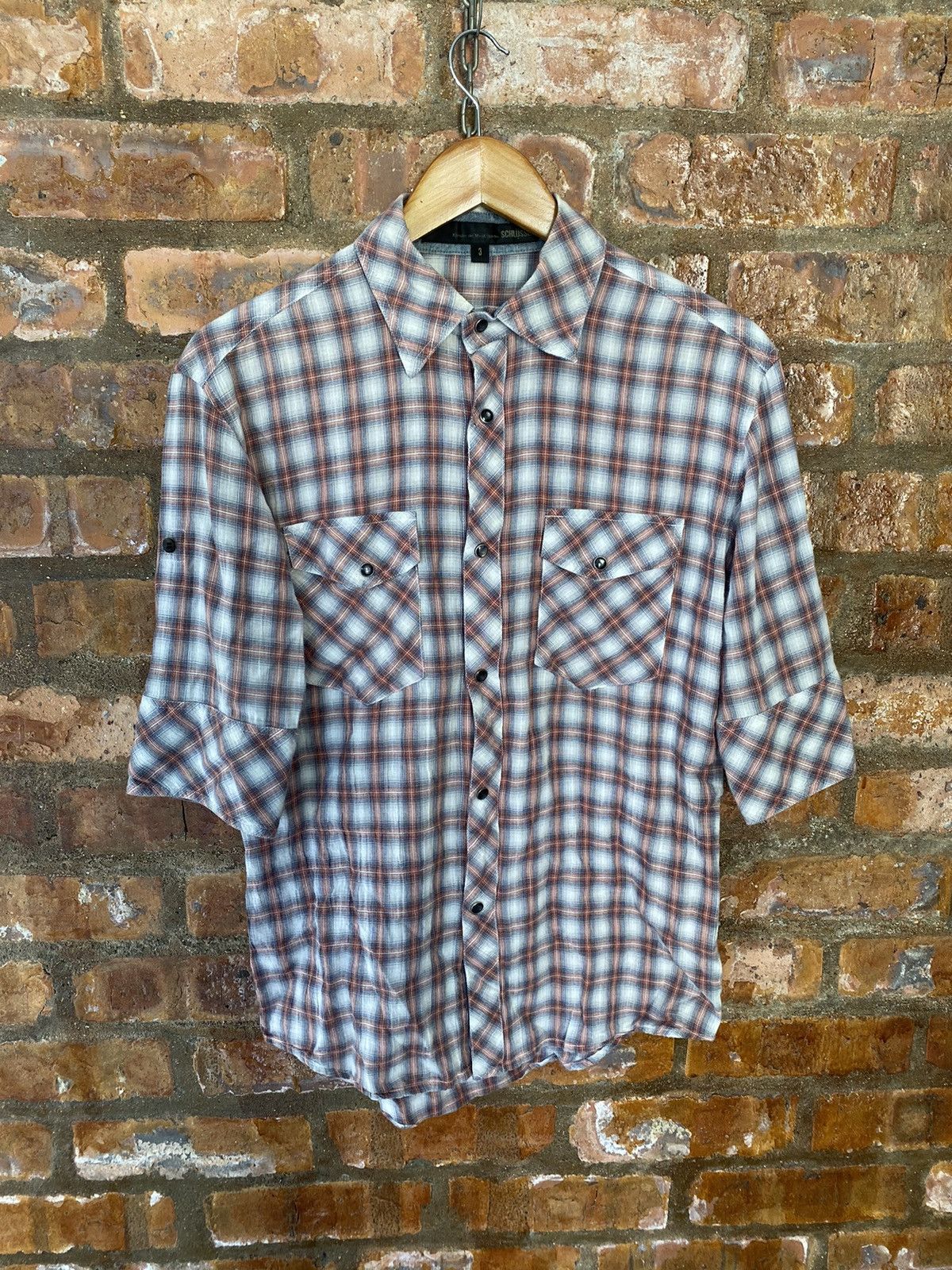 Japanese Brand × Obelisk × Schlussel 🔥Shadow Flannel 3/4 sleeve Size US L / EU 52-54 / 3 - 2 Thumbnail