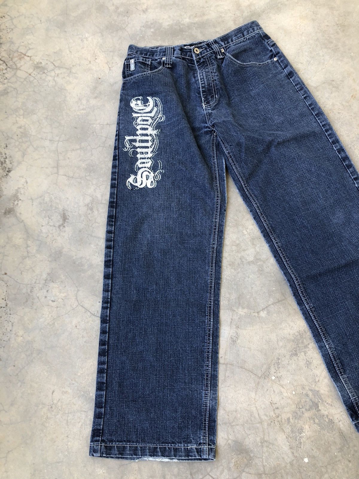 Southpole Southpole Y2K Horizontal Printed Denim Pants Size US 30 / EU 46 - 3 Thumbnail