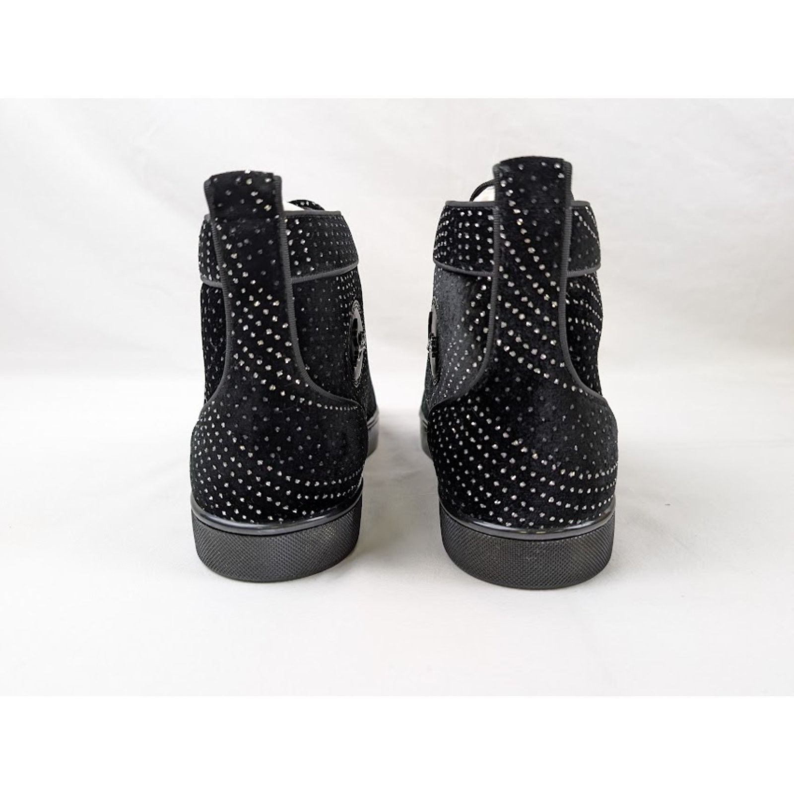 Christian Louboutin o1rshd1 Louis Orlato Flat Hi-Top Sneakers in Black/Silver Size US 11 / EU 44 - 11 Thumbnail