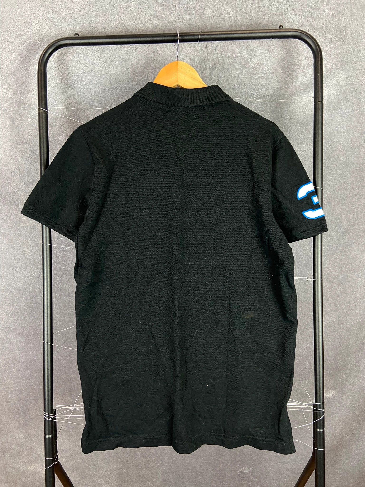 U.S. Polo Assn. USPA Black Polo Shirt White Stripe Logo M Size US M / EU 48-50 / 2 - 5 Thumbnail