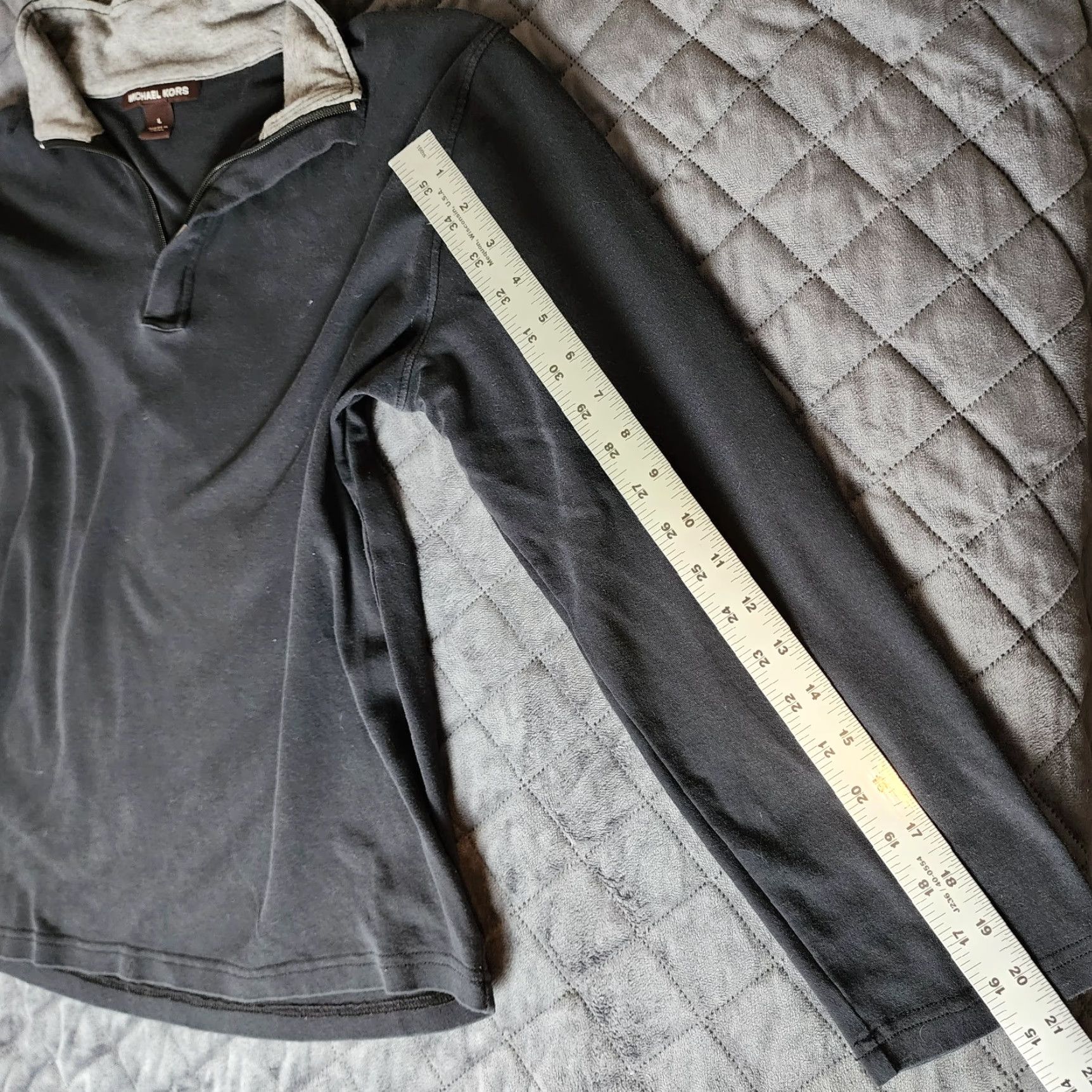 Michael Kors Michael Kors 1/4 Zip Pullover Sweater Shirt Mens Large L Long Sleeve Black Size US L / EU 52-54 / 3 - 6 Thumbnail
