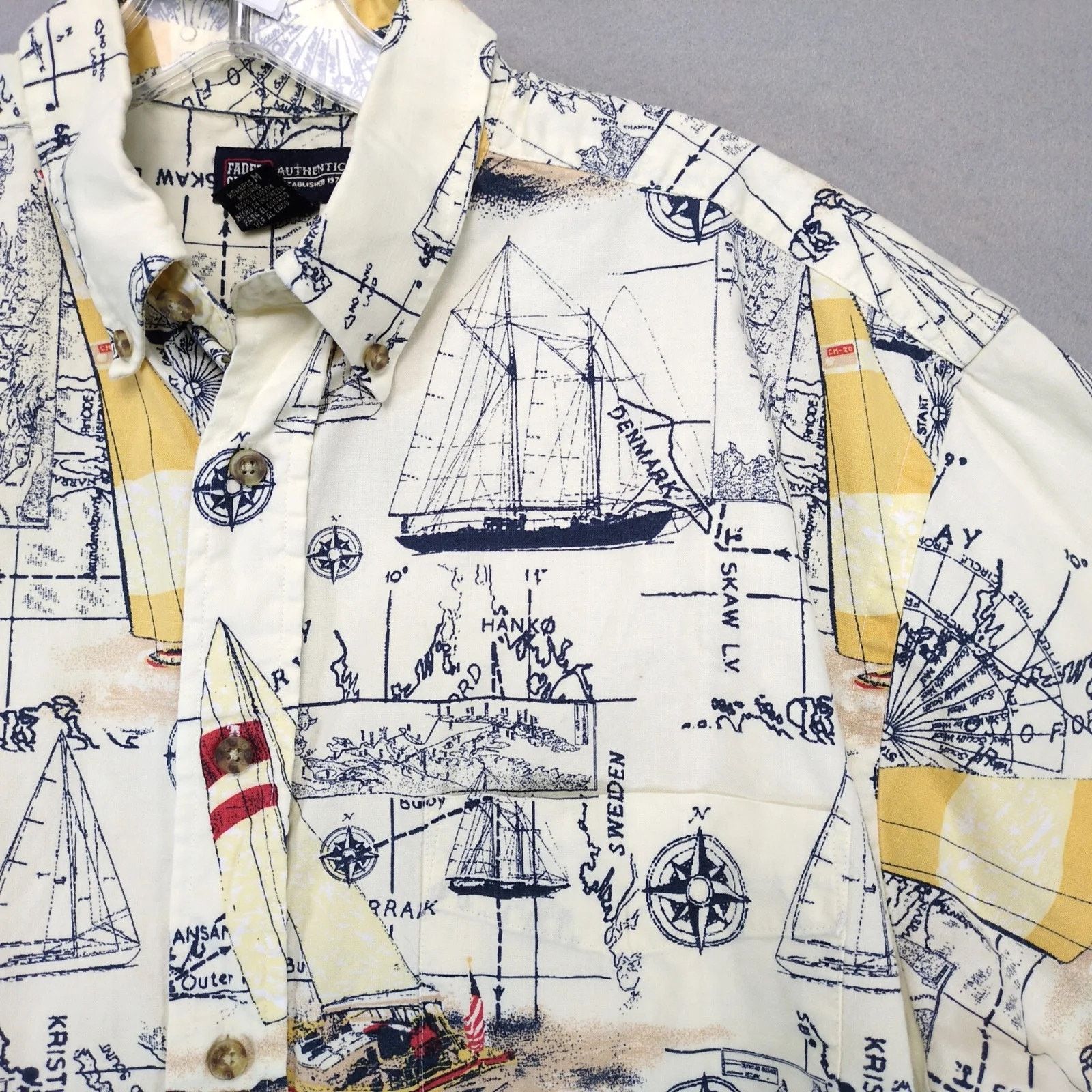 Faded Glory Vtg Faded Glory Nautical Sailing Ships Shirt Men's M Button Size US M / EU 48-50 / 2 - 9 Thumbnail