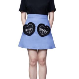 Japanese Brand Rare Morph8ne blue hearts mini skirt 💙🖤 Size 26" / US 2 / IT 38 - 1 Thumbnail