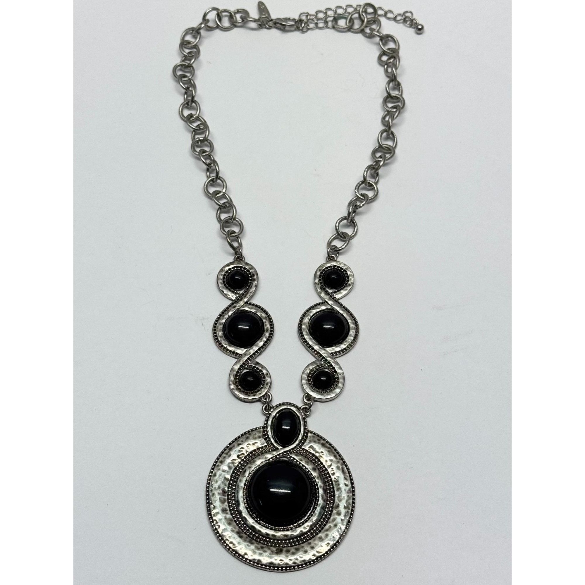 Avenue Avenue black silver pendant necklace Size ONE SIZE - 2 Thumbnail