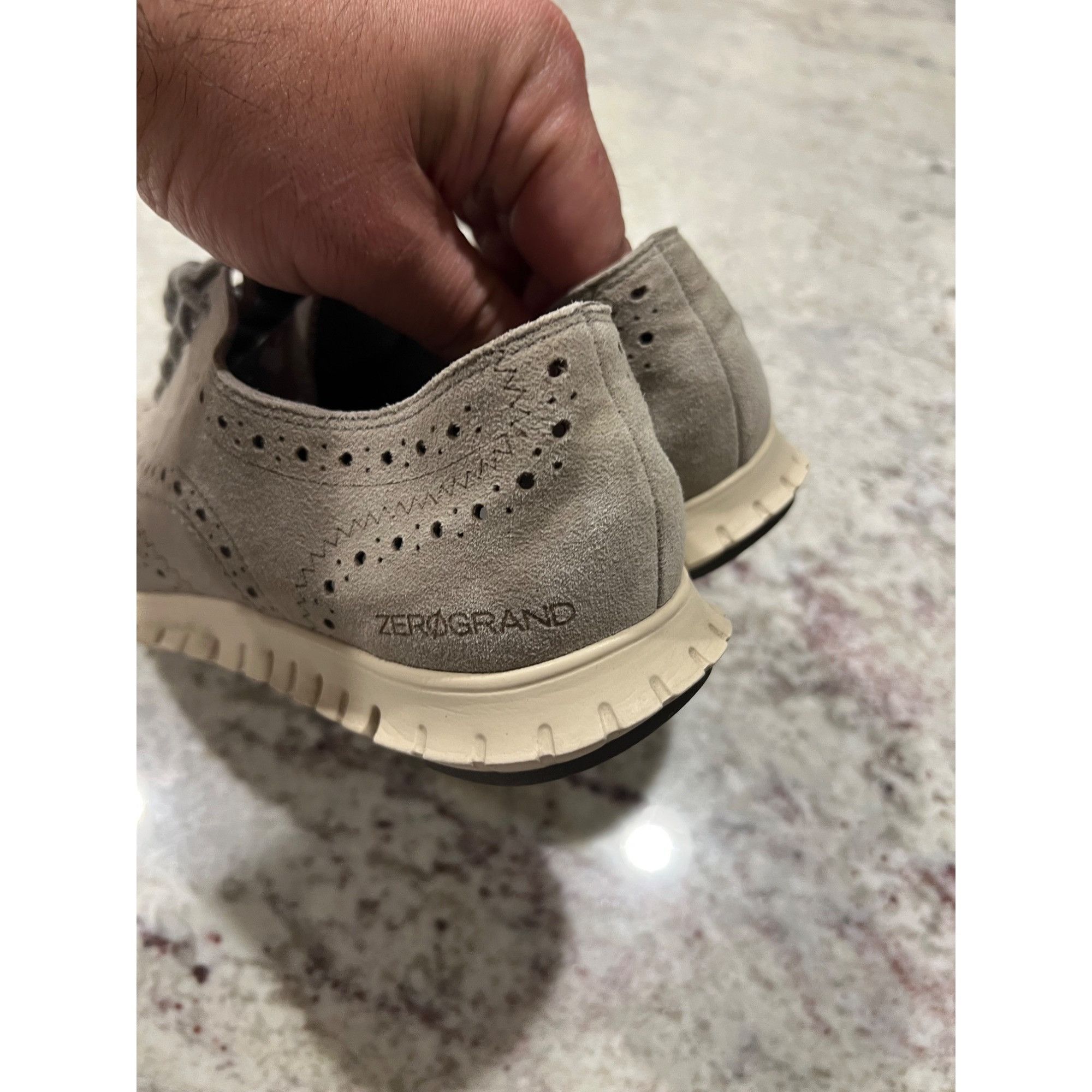 Cole Haan Cole Haan Womens ZeroGrand Wingtip Brogue Oxford Gray Suede Size US 7.5 / IT 37.5 - 3 Thumbnail