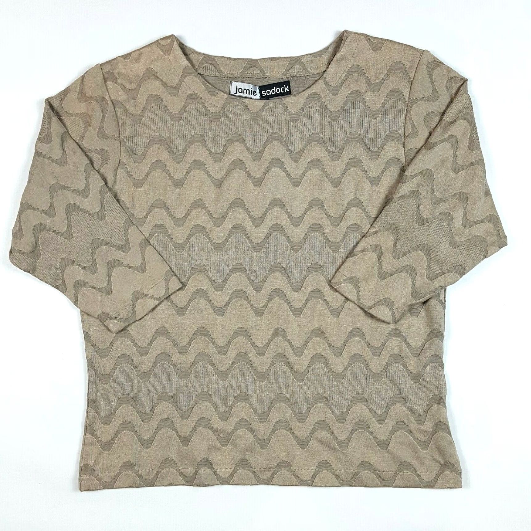 Vintage VINTAGE Jamie Sadock Silk Knit Wave Beige Pullover Sweater XL? Size S / US 4 / IT 40 - 2 Thumbnail