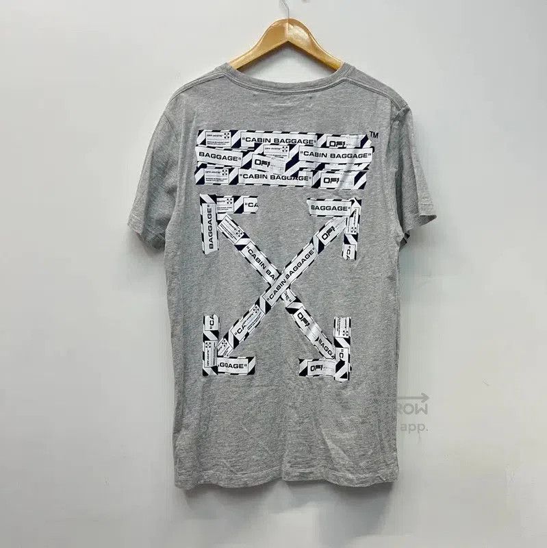 Off-White Off-White Gray Cotton Men's T-Shirt . Size US L / EU 52-54 / 3 - 2 Thumbnail