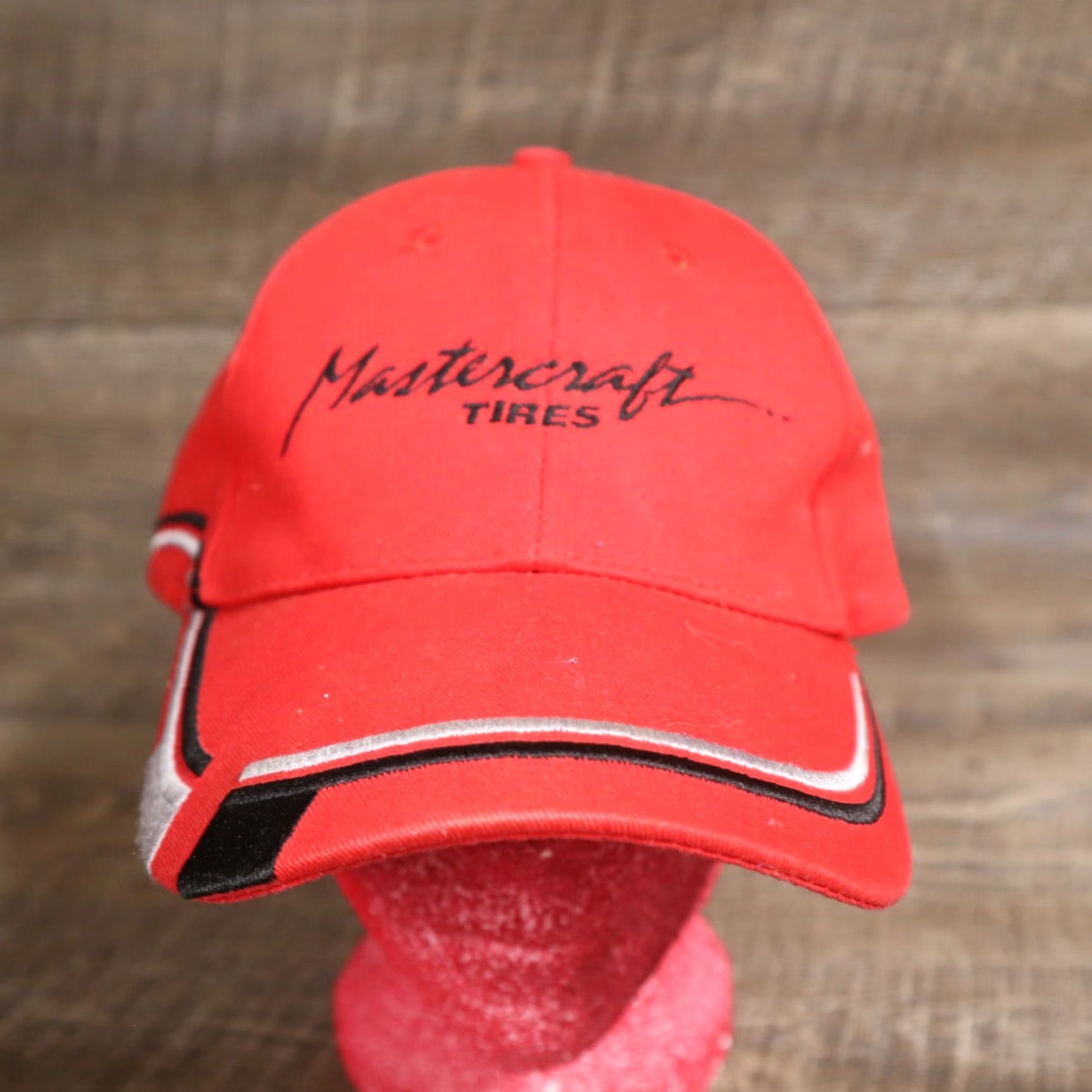 Bally K-Products Baseball Cap Trucker Hat Red Adjustable Adult Men Size Mastercraft Tires Hat Size ONE SIZE - 2 Thumbnail