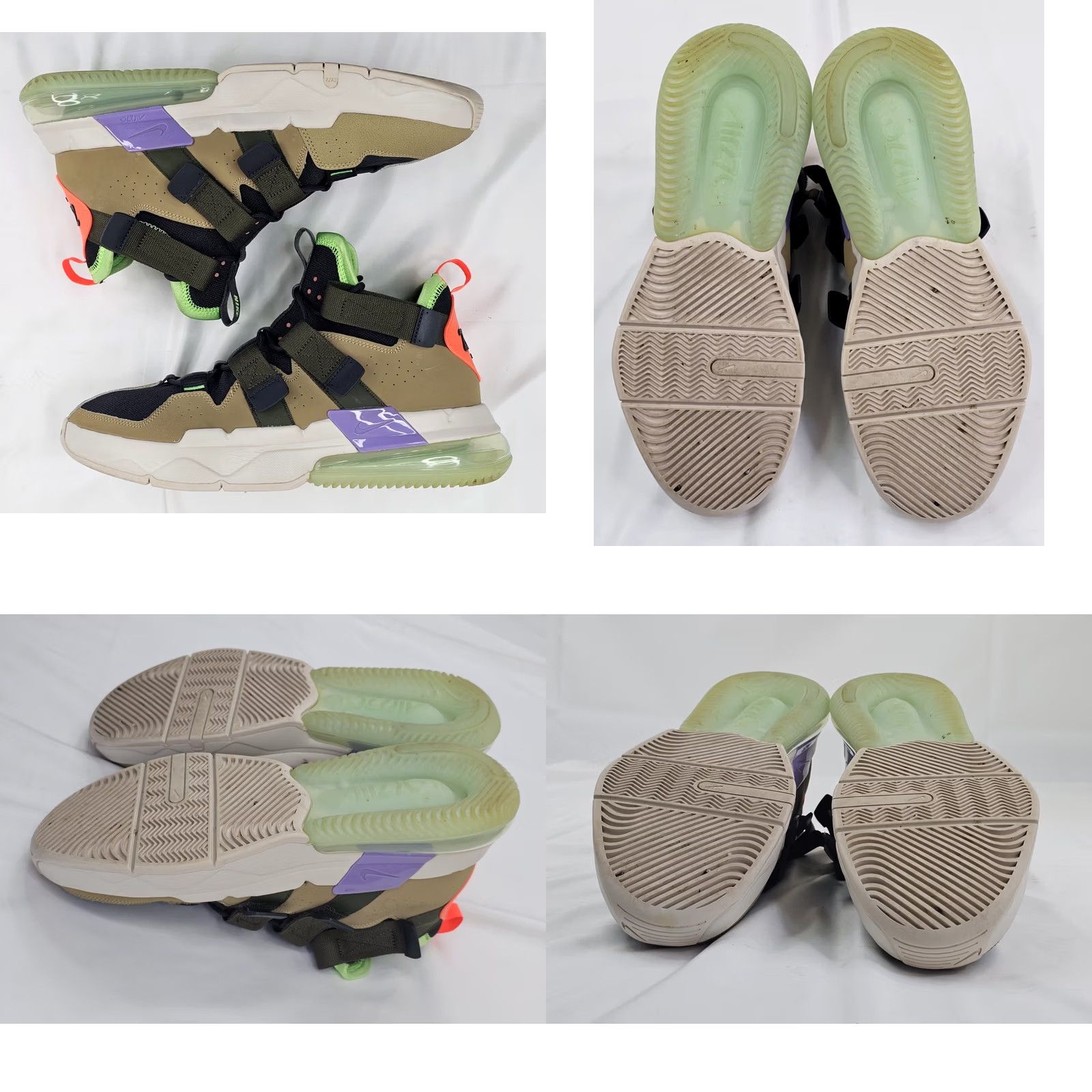 Nike Nike Air Edge 270 Athletic Trainer Shoe Men 12.5 Olive Green Black Mid Top EUC Size US L / EU 52-54 / 3 - 9 Thumbnail