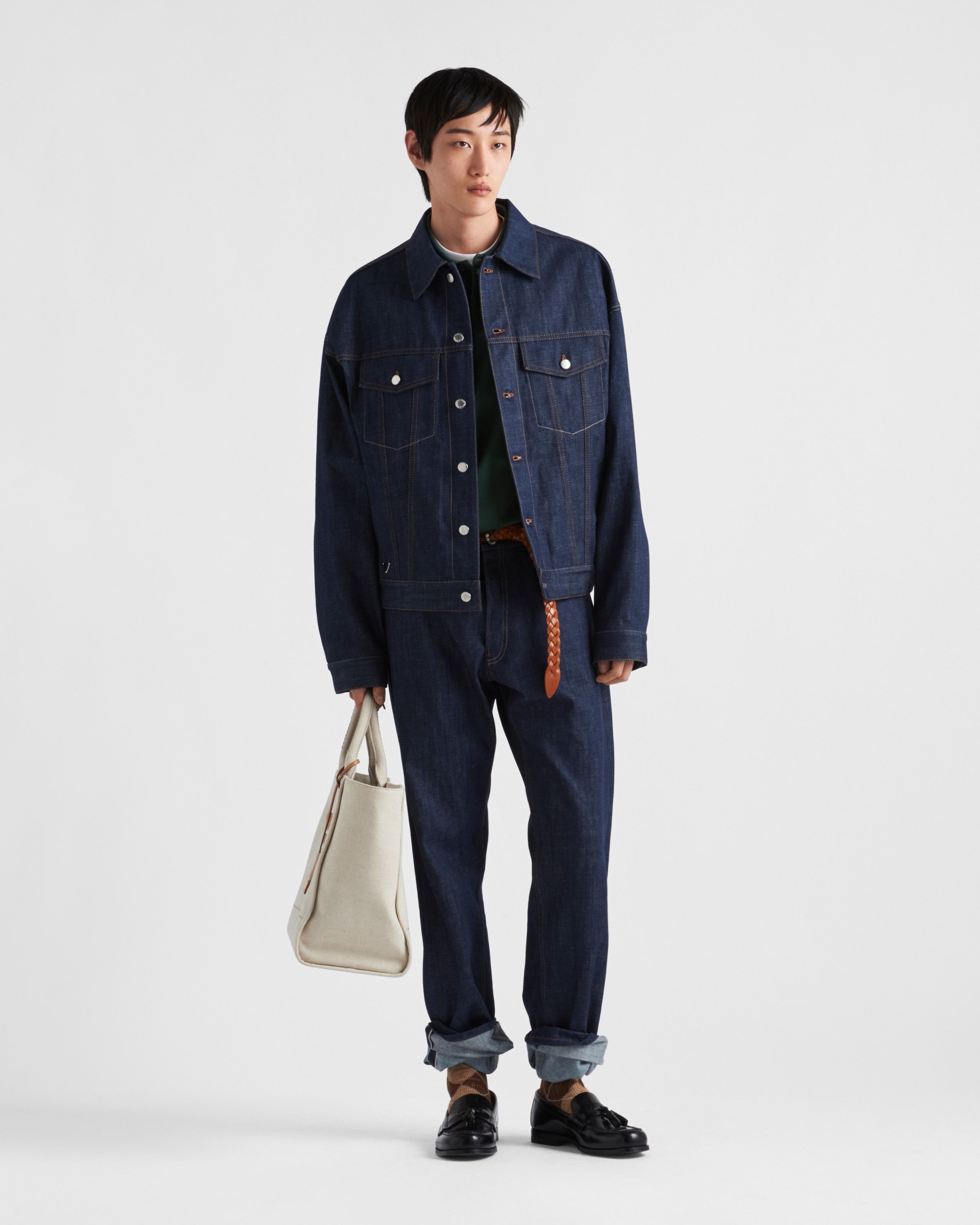 Prada oc11z0625 Selvedge Denim Blouson in Blue Size US S / EU 44-46 / 1 - 2 Thumbnail