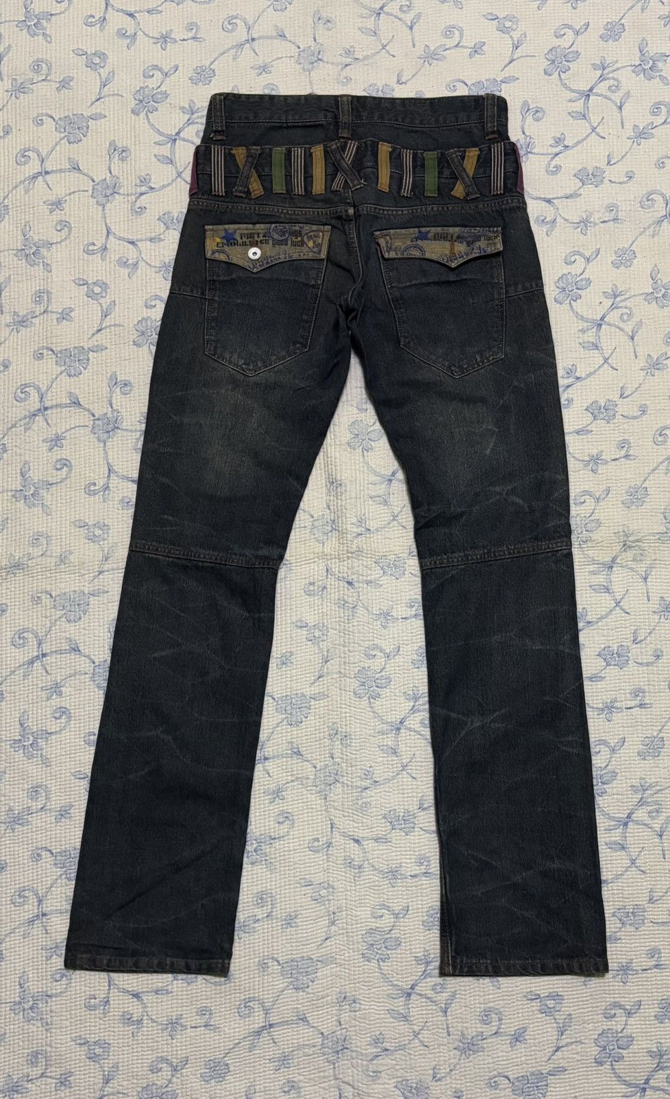 Japanese Brand Japanese Doublefocus Double Waist Jeans Low Flared Denim Size US 31 - 10 Thumbnail