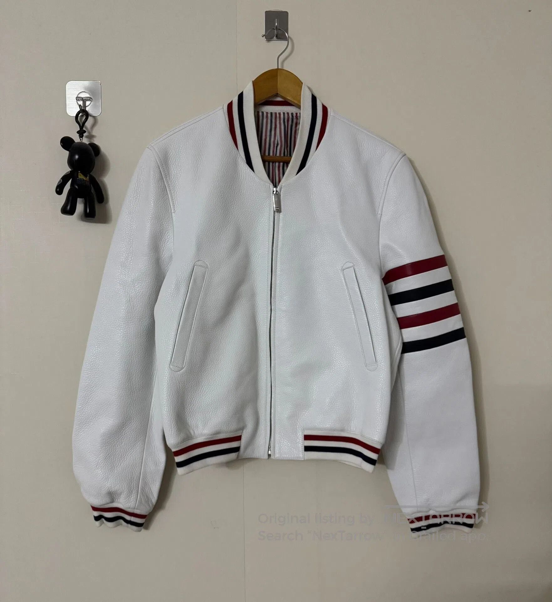 Thom Browne thom browne white leather jacket with stripes. Size US M / EU 48-50 / 2 - 1 Thumbnail