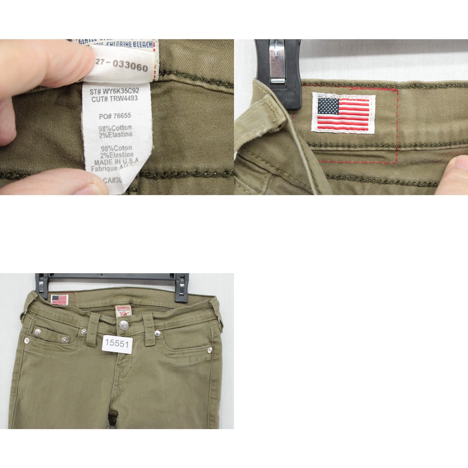 True Religion True Religion Jeans Women 28 Green Low Rise Skinny Denim 5-Pocket Gorpcore Grunge City Designer Womens Size 28" / US 6 / IT 42 - 8 Thumbnail