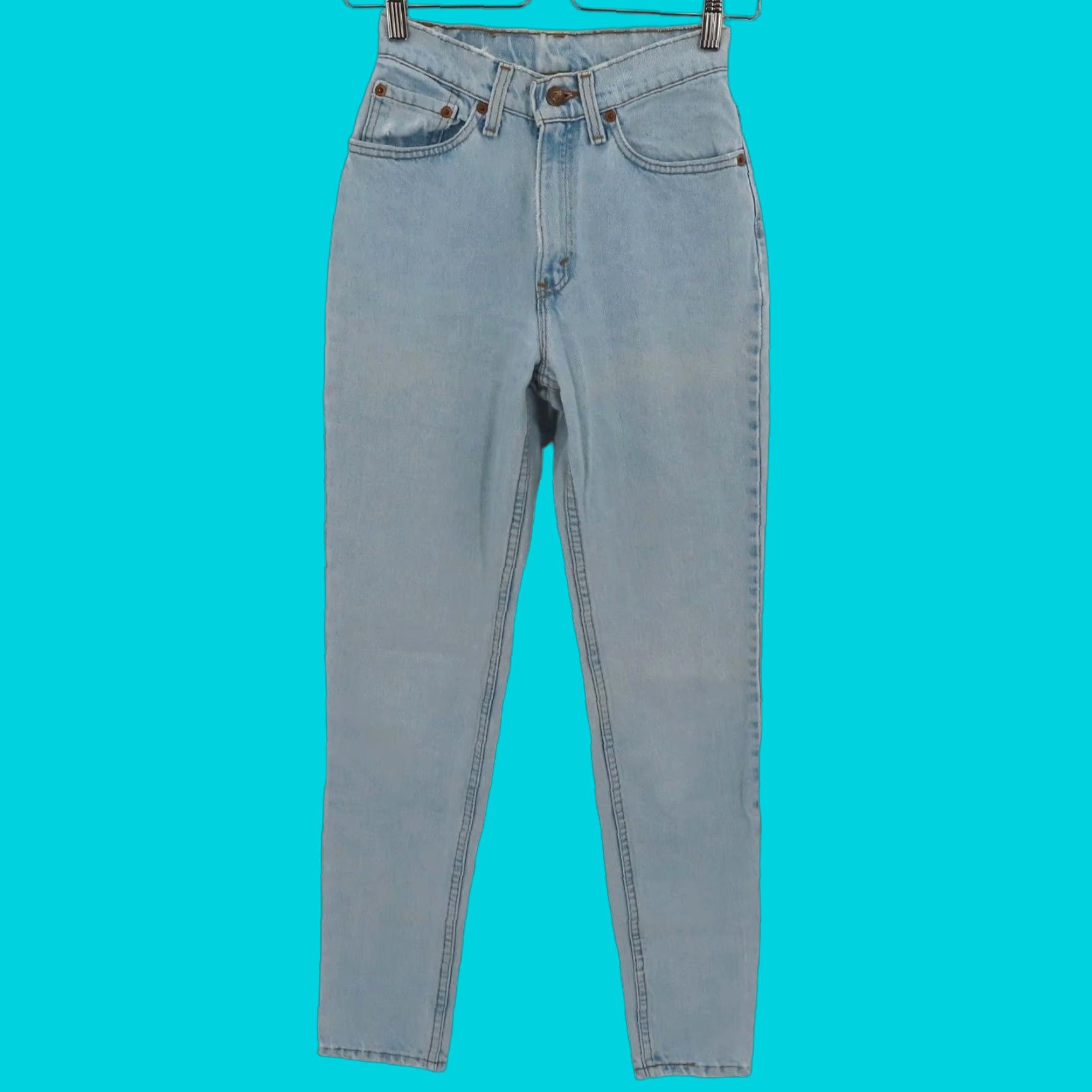 Levi's VTG Levi's 512 Jeans Slim Tapered 3 Juniors Light Blue Wash Denim 90s Women Size 26" / US 2 / IT 38 - 1 Thumbnail