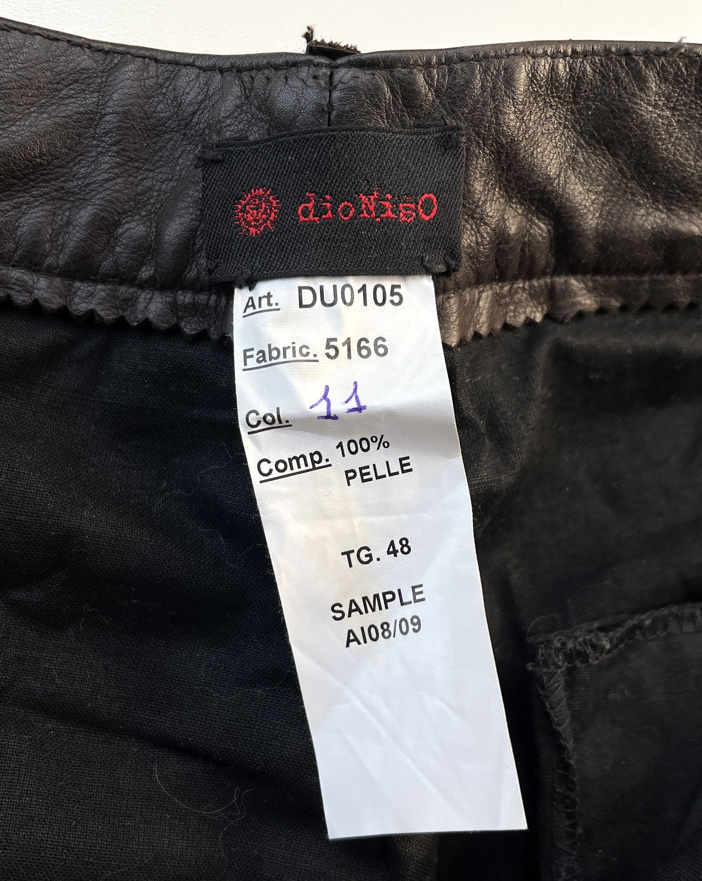 Leather Pants BLACK DIONISO sz. EU 48