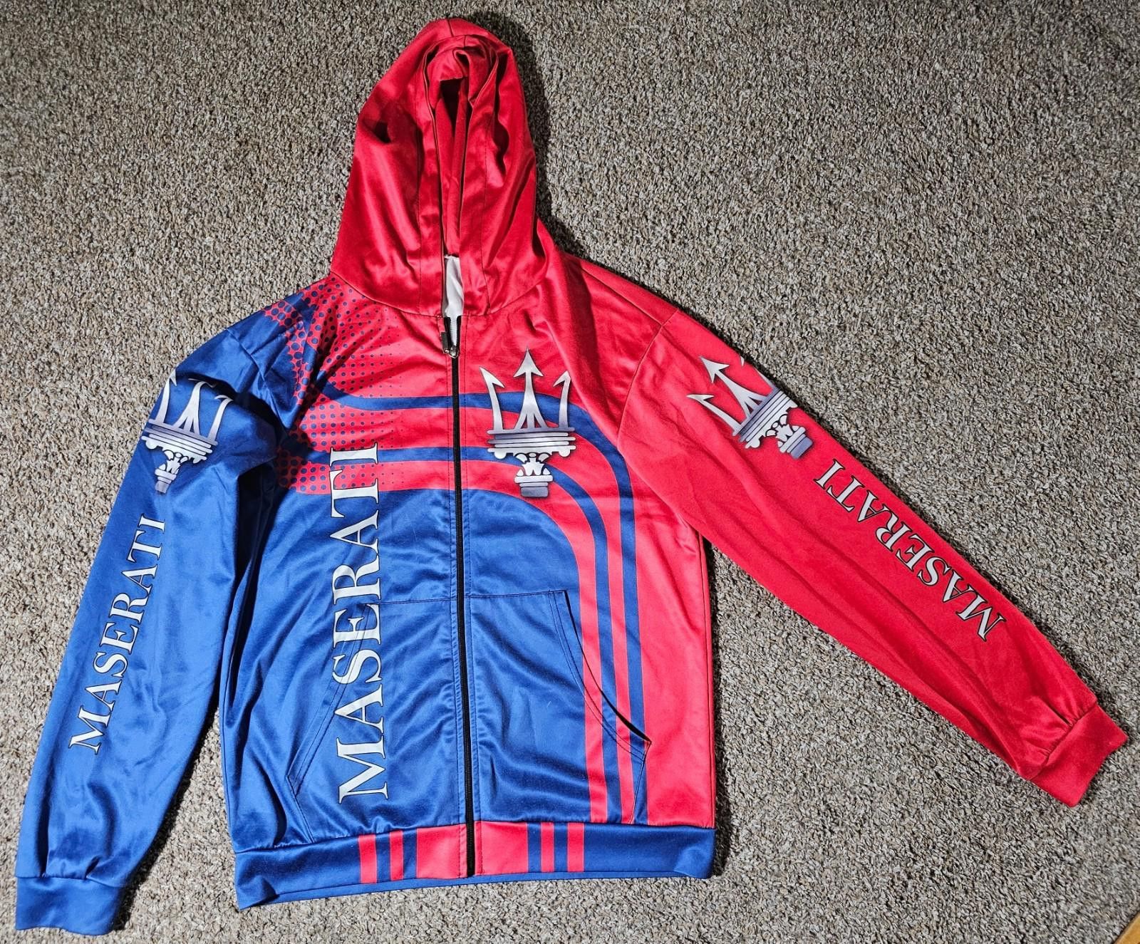 The Unbranded Brand Maserati Fullzip hoodie Red Blue logo NO SIZE Size US M / EU 48-50 / 2 - 1 Thumbnail