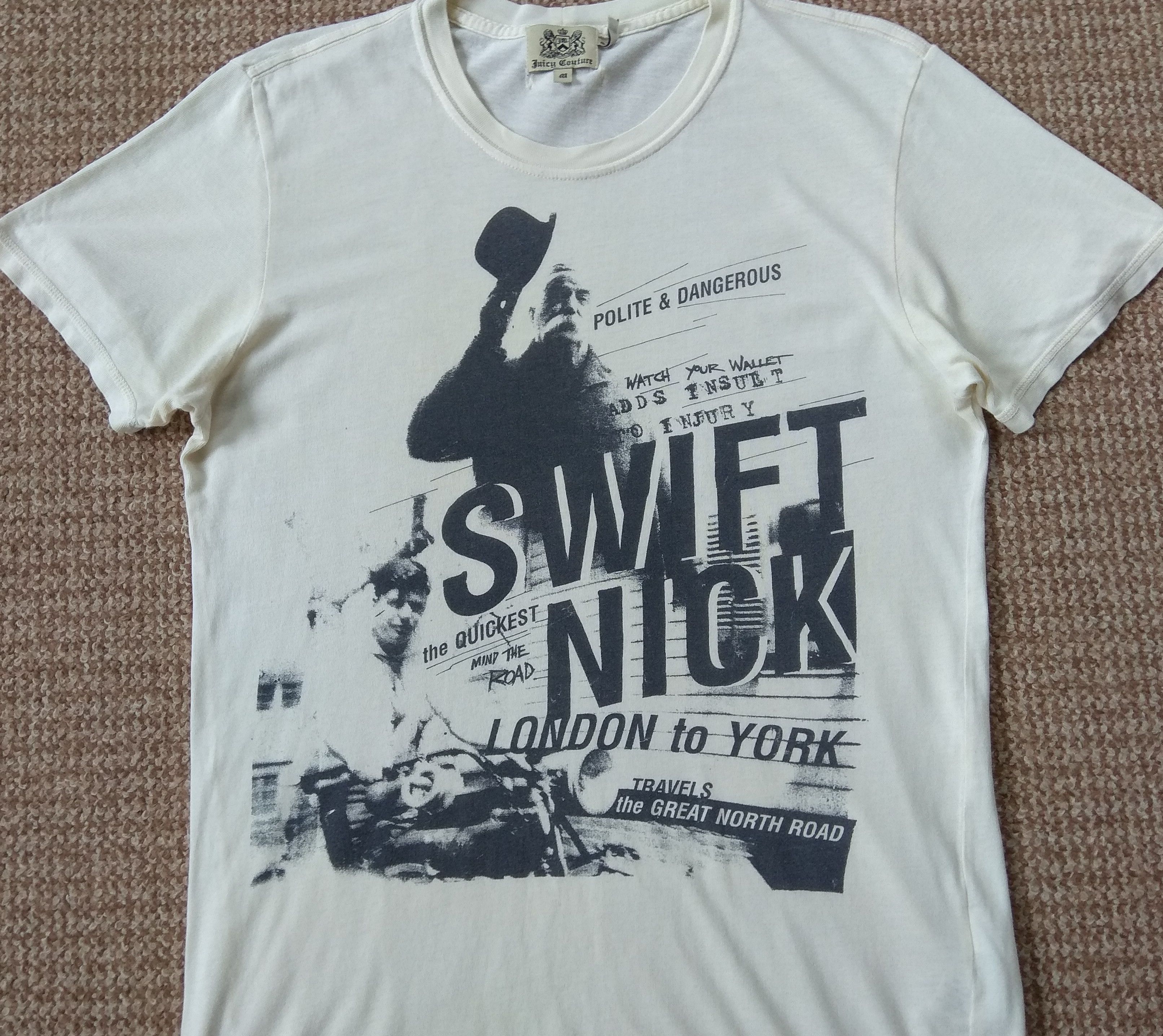 Juicy Couture Jeans Juicy Couture made in USA Swift Nick Tee Print T Shirt sz M Size US M / EU 48-50 / 2 - 2 Thumbnail