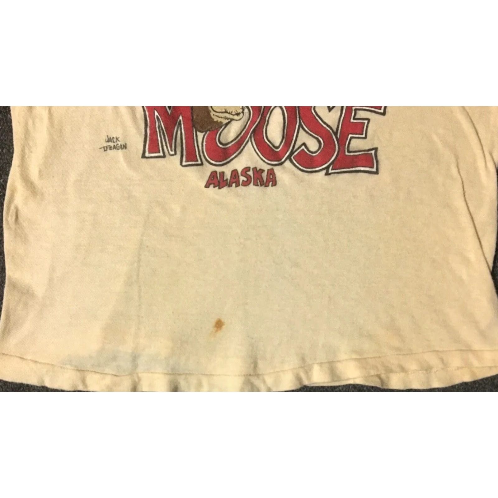 Vintage VINTAGE Go Kiss A Moose Alaska Faded Shirt XS Beige/Beige T-Shirt Women Short Sleeve 70s 80s 90s Grunge Biker Humor Novelty Retro Rockabilly Size XS / US 0-2 / IT 36-38 - 5 Thumbnail