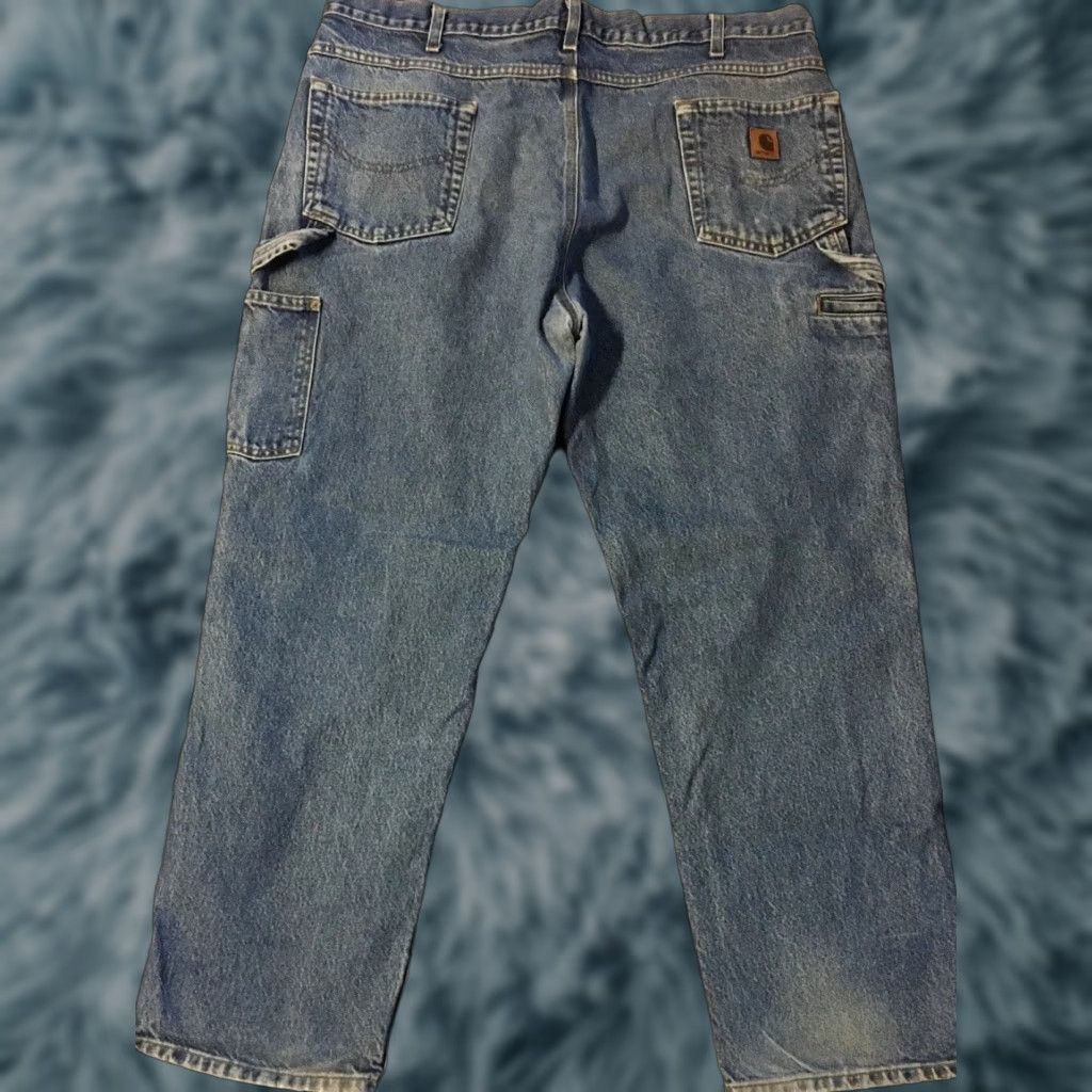 Carhartt VINTAGE Carhartt Jeans 90s Distressed Faded 42 Blue Men Regular 30 In USA Grunge Skate Punk Biker Western 80s 90s Western Casual Size US 42 / EU 58 - 1 Thumbnail