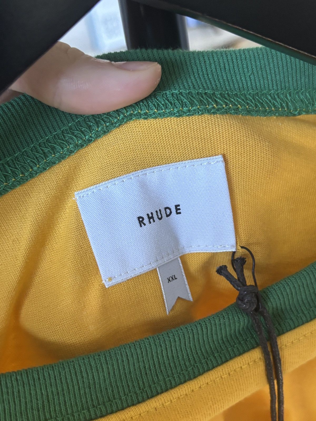 Rhude RHUDE | YELLOW GREEN LOGO JERSEY TEE Size US XXL / EU 58 / 5 - 8 Thumbnail