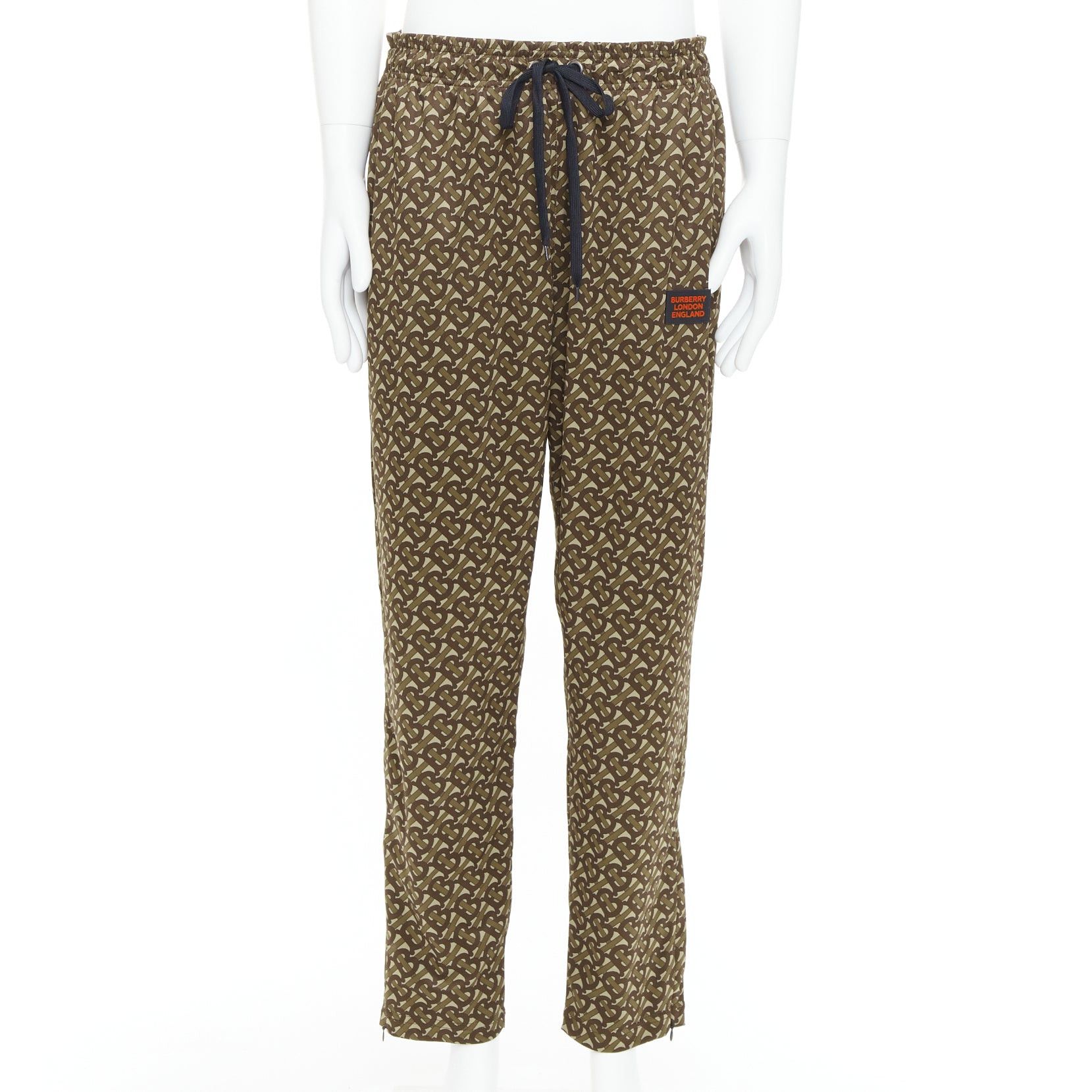 Burberry BURBERRY brown Raine TB logo monogram red patch jogger pants XL Size US 34 / EU 50 - 1 Thumbnail