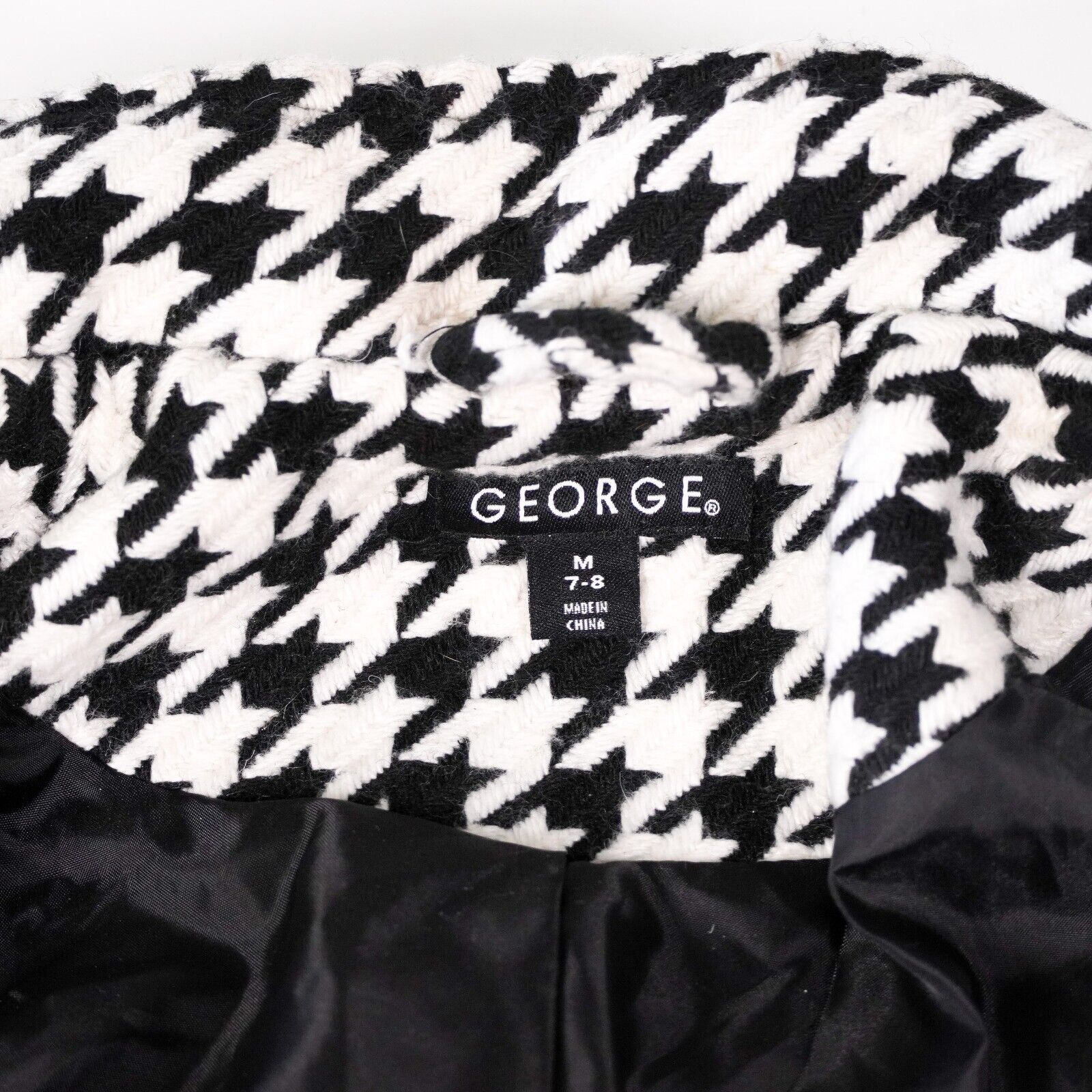 George George Houndstooth Winter Jacket Button Trench Pea Coat Med Size M / US 6-8 / IT 42-44 - 7 Thumbnail