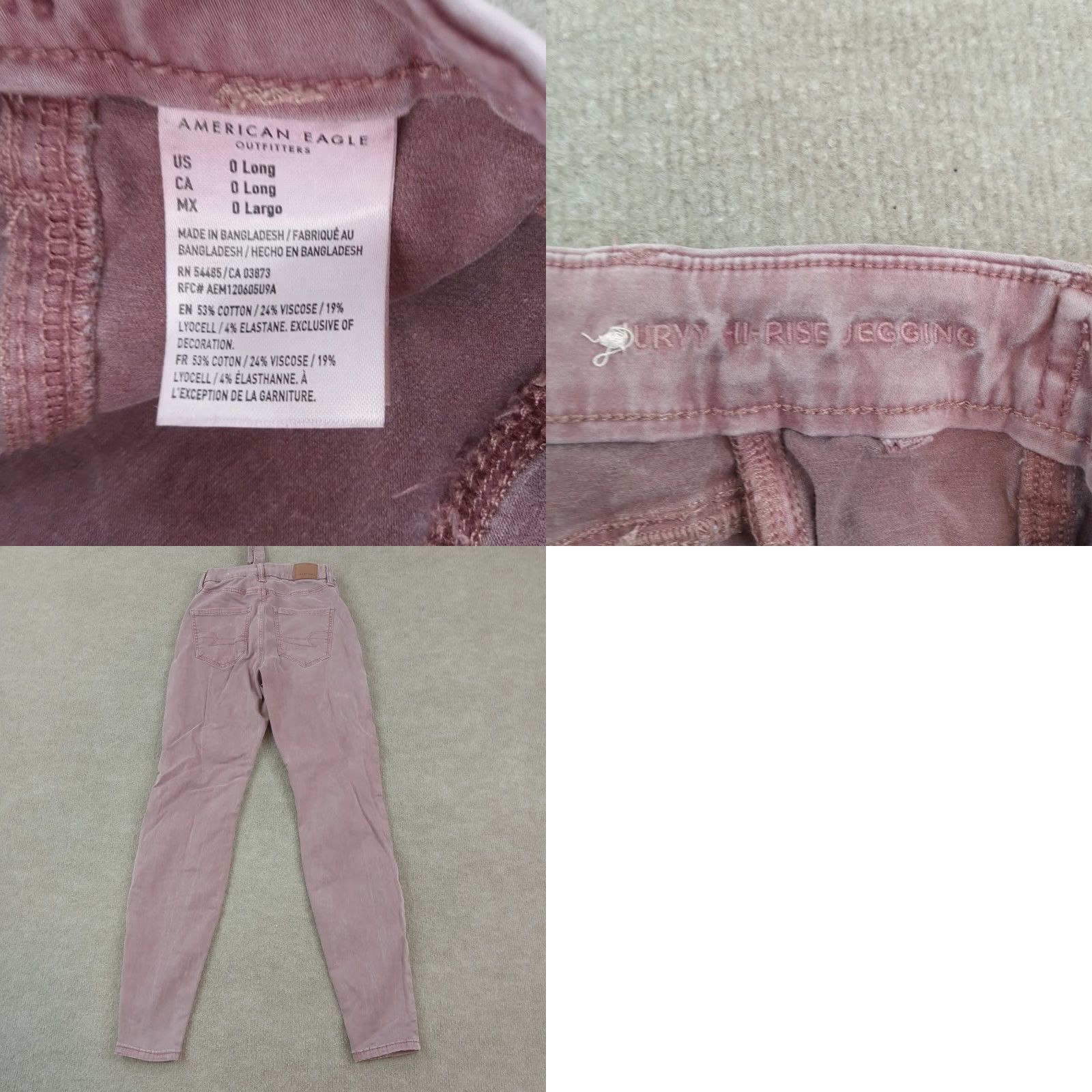American Eagle Outfitters American Eagle Womens Purple Jegging Size 0 Mid Rise Stretch Cotton Size 25" / US 0 / IT 36 - 8 Thumbnail
