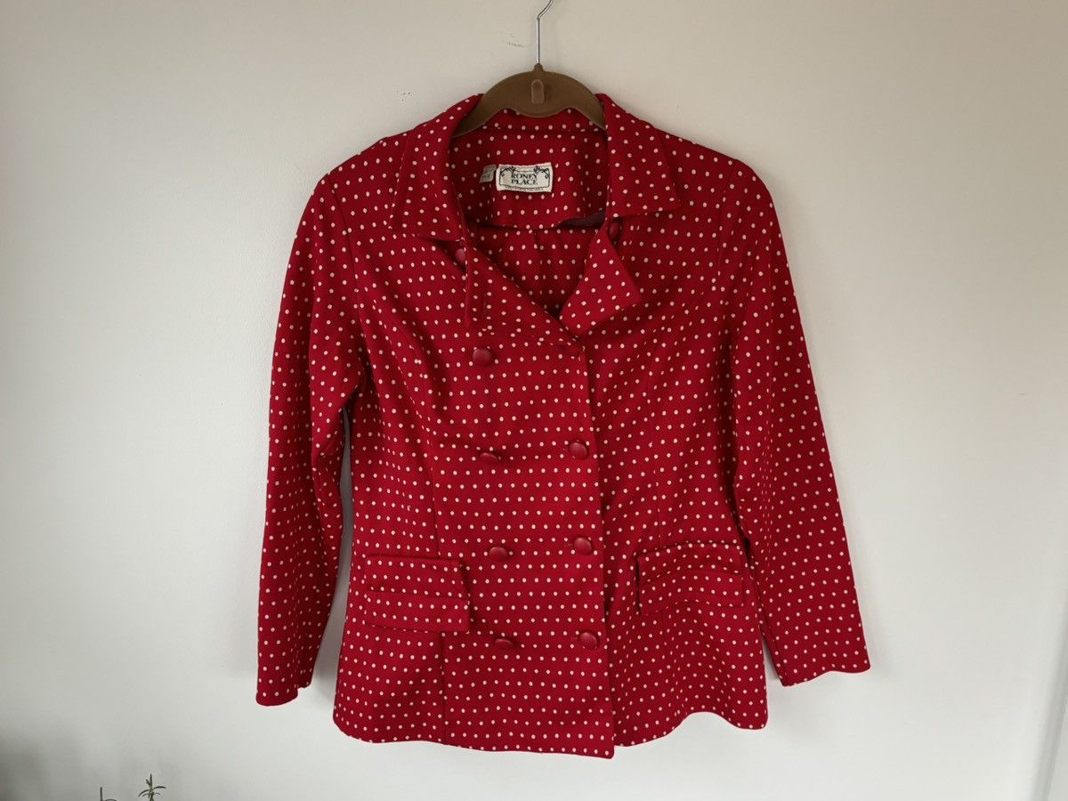 Vintage True Vintage Polka Dot Suit 1970s Two Piece Costume Set Size 34S - 17 Thumbnail