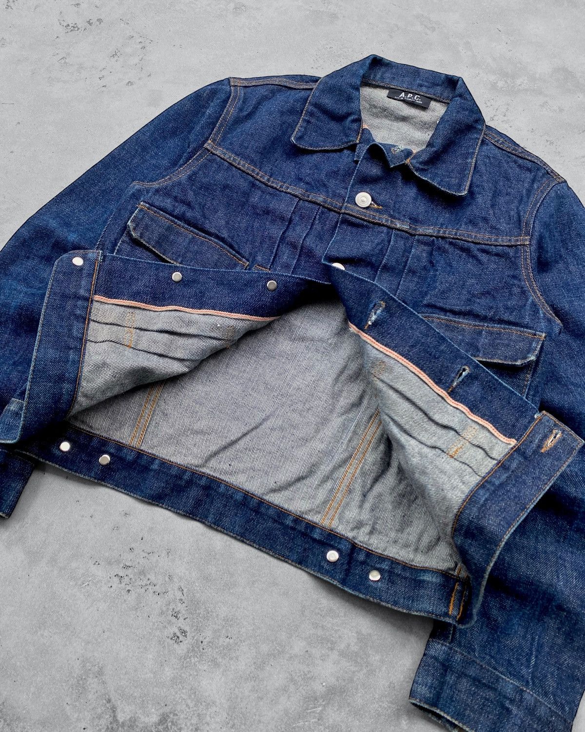 A.P.C. 🇯🇵Vtg A.P.C Type 2 Selvedge Redline Denim Jacket Size US S / EU 44-46 / 1 - 2 Thumbnail