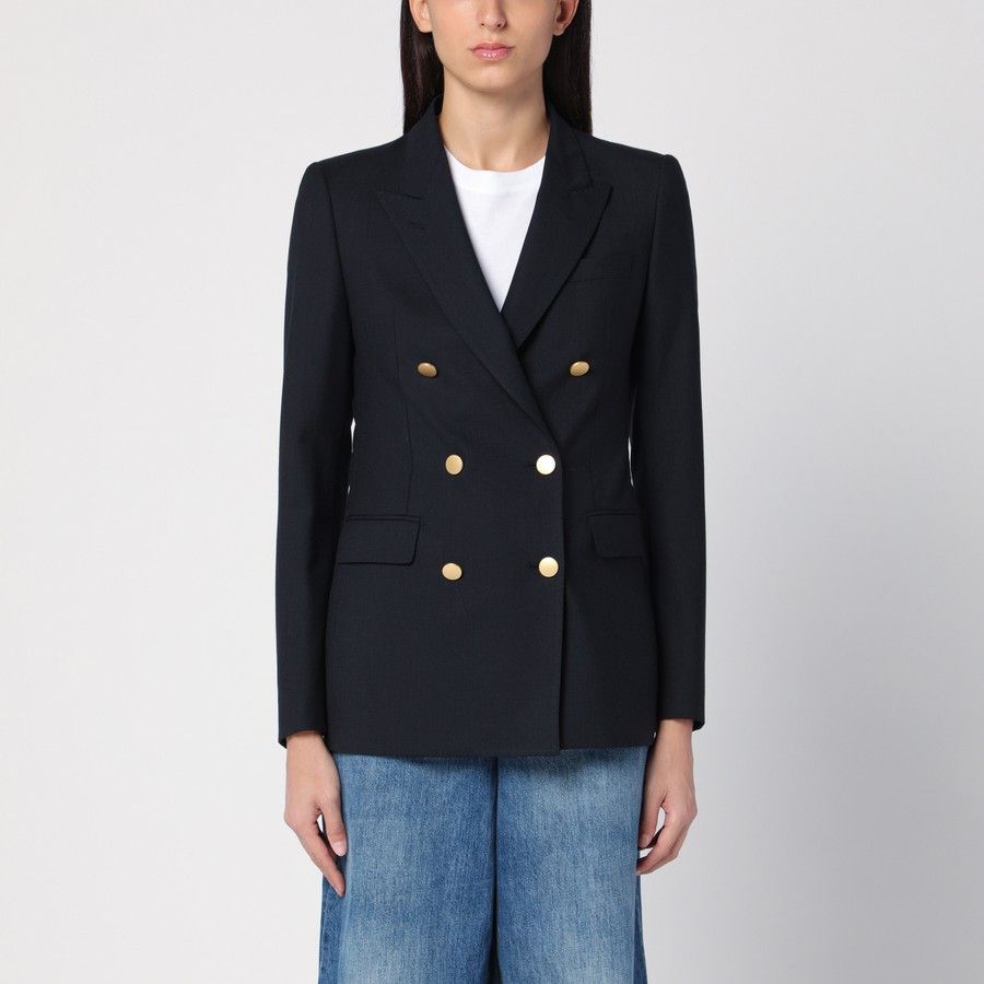 Tagliatore o1d2blof1024 Double-Breasted Jacket In Navy Blue Size M / US 6-8 / IT 42-44 - 1 Thumbnail
