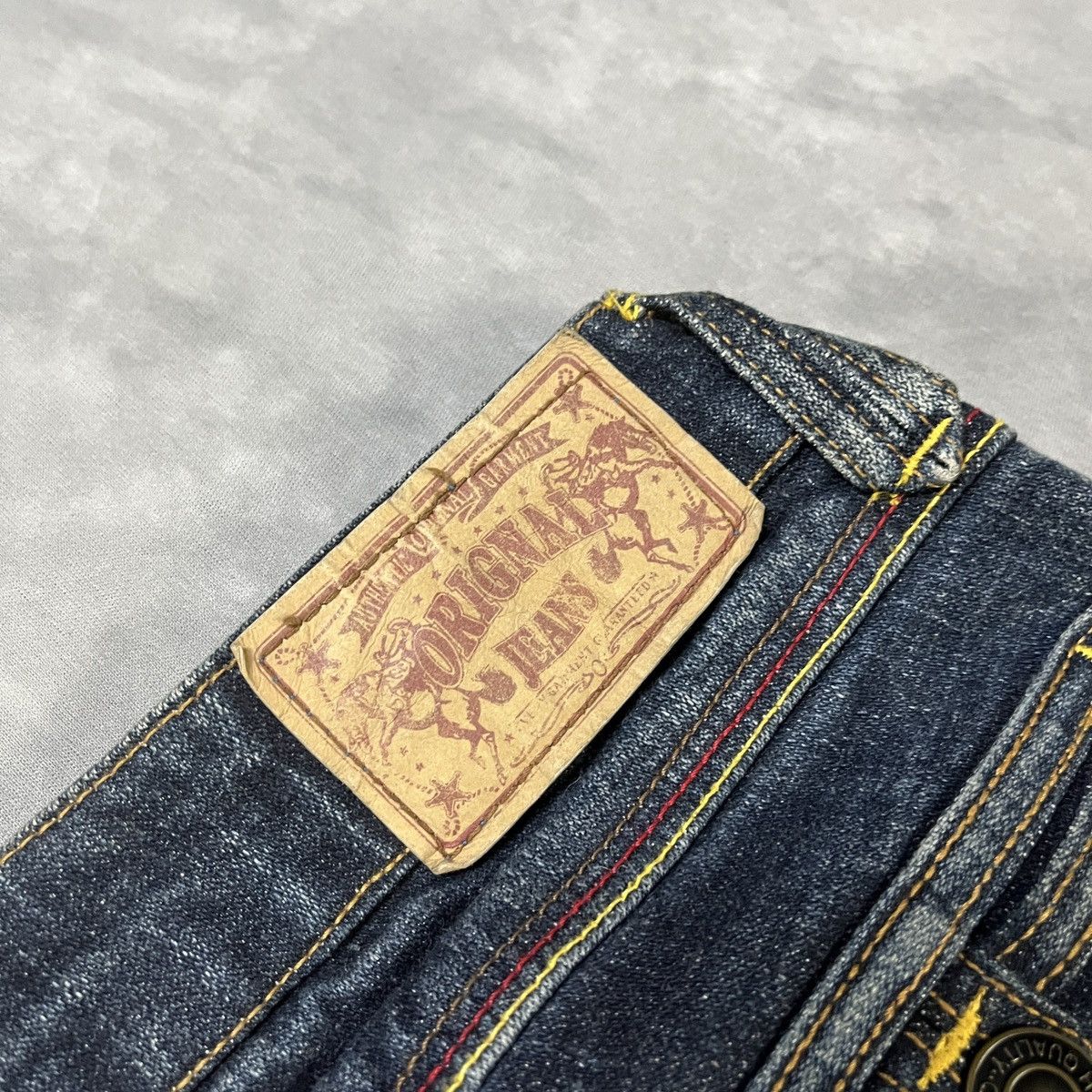 Japanese Brand 2000s Jeans Embroidered Back Pocket Flare Y2K Archive Wash Size US 27 - 9 Thumbnail