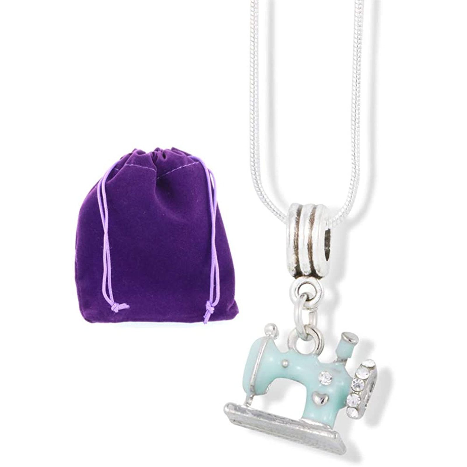 & Other Stories Sewing Machine Light Blue Charm Snake Chain Necklace Size ONE SIZE - 1 Thumbnail